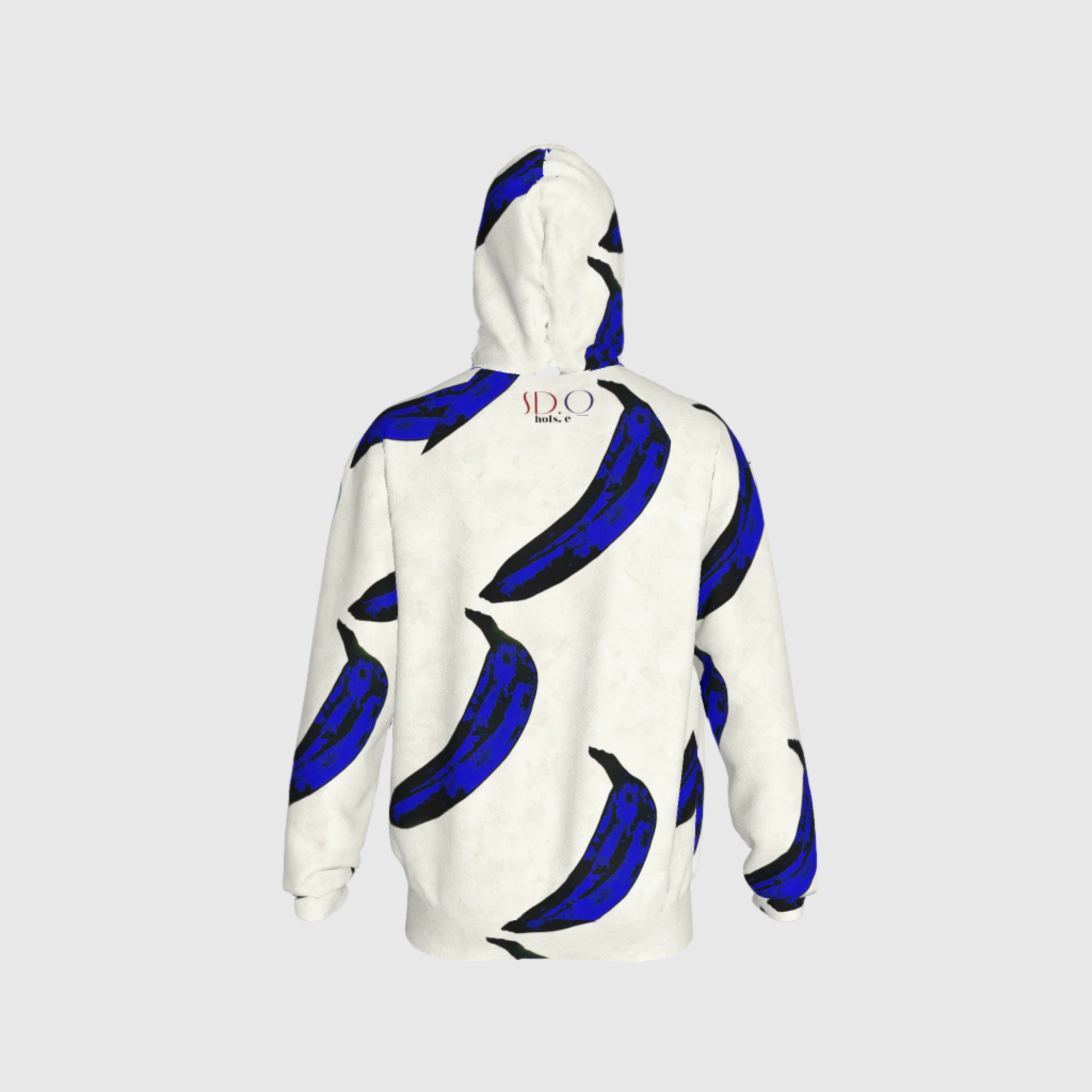 White Warhol Half Raglan Sweatshirt Hoodie in Organic Cotton Spandex French Terry