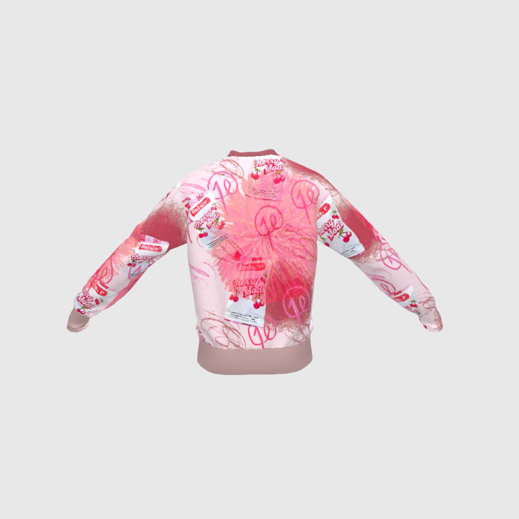 Cherry Soda French Terry Crewneck Sweater