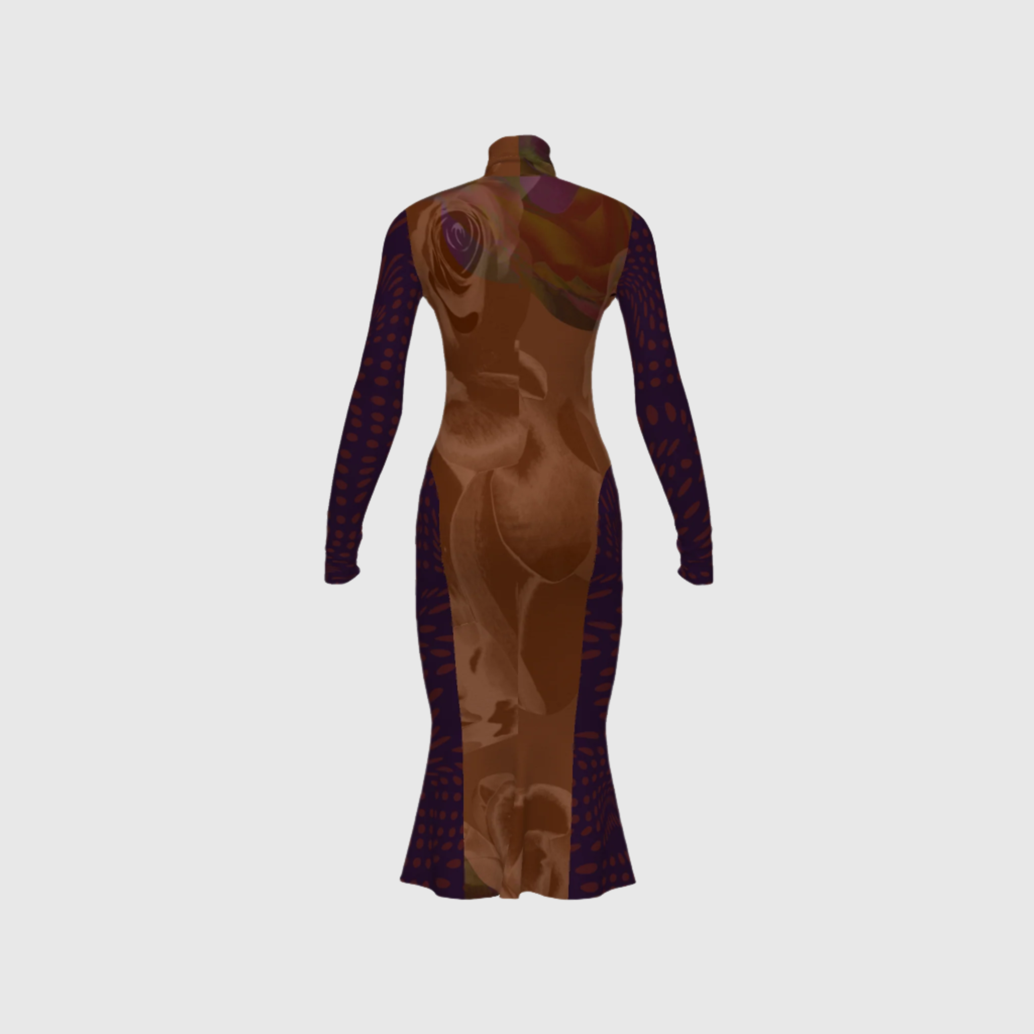 Illusionary Blossom Turtleneck Dress