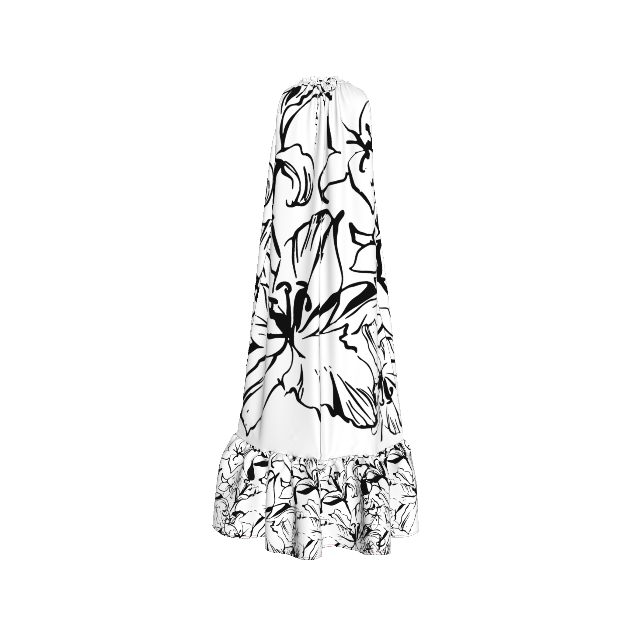'Bayahibe Rose' Drawstring Halter Maxi Dress