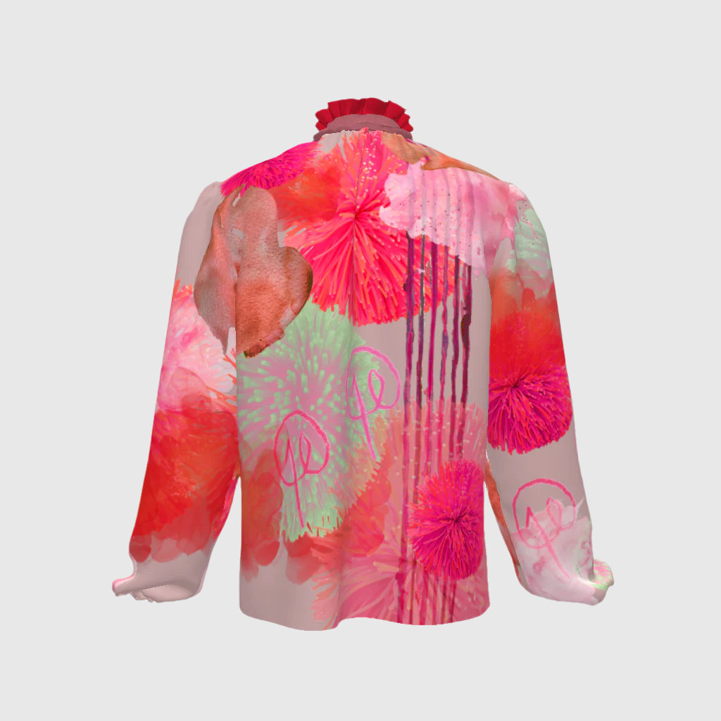Pink Koosh Tie Blouse