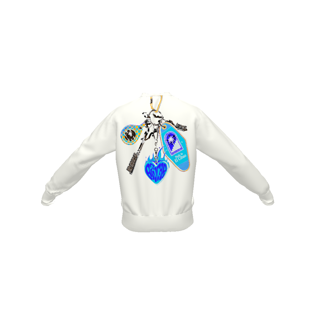 'Llaves del Cibao' Mediumweight Crewneck Sweater in Azúcar Azul Blanco