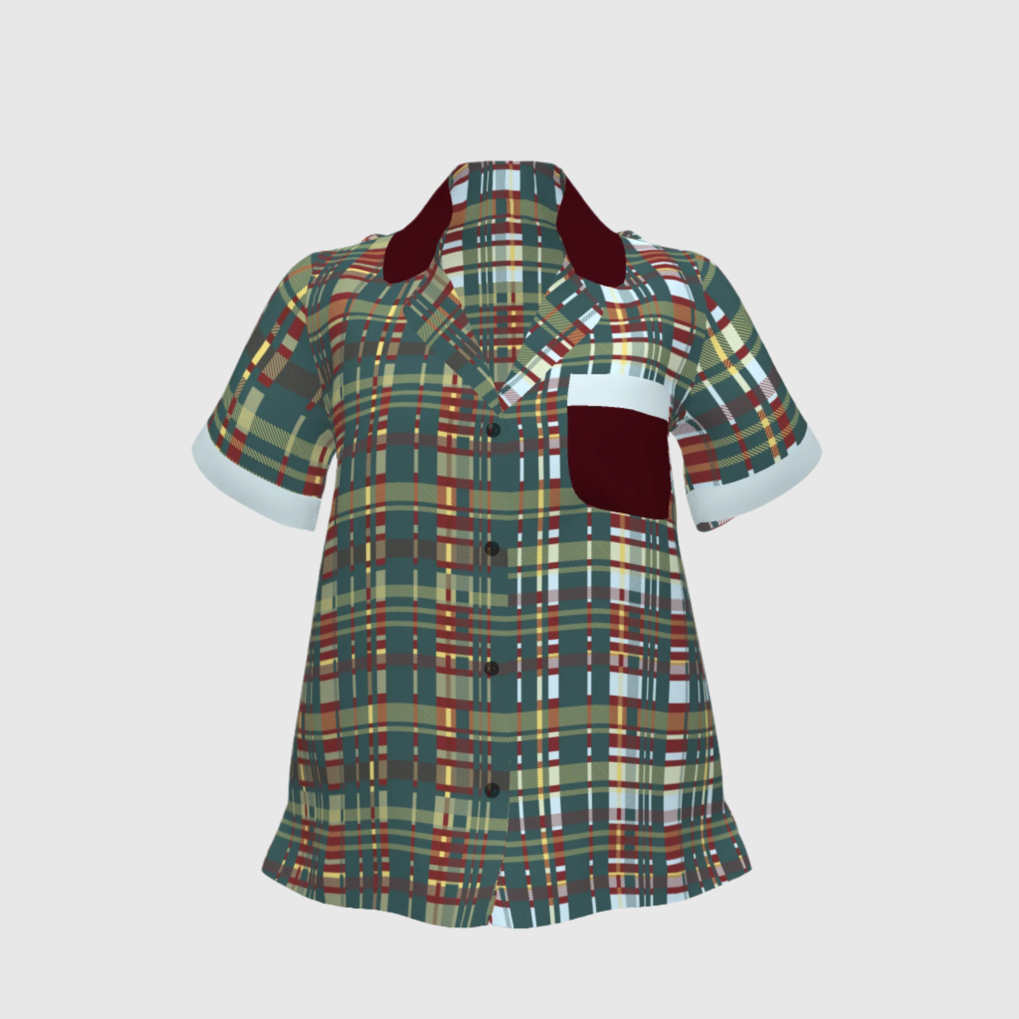 Plaid Mixed Women's PJ Shirt