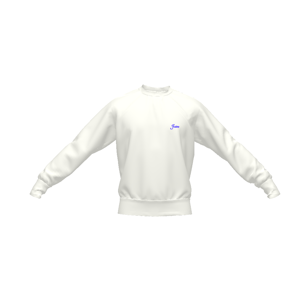 'Llaves del Cibao' Mediumweight Crewneck Sweater in Azúcar Azul Blanco