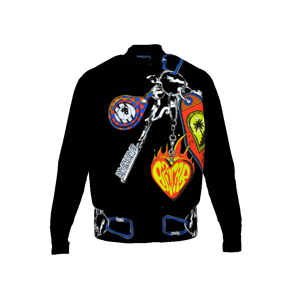 'Llaves del Cibao' Bomber Jacket in Azúcar Azul Oscuro