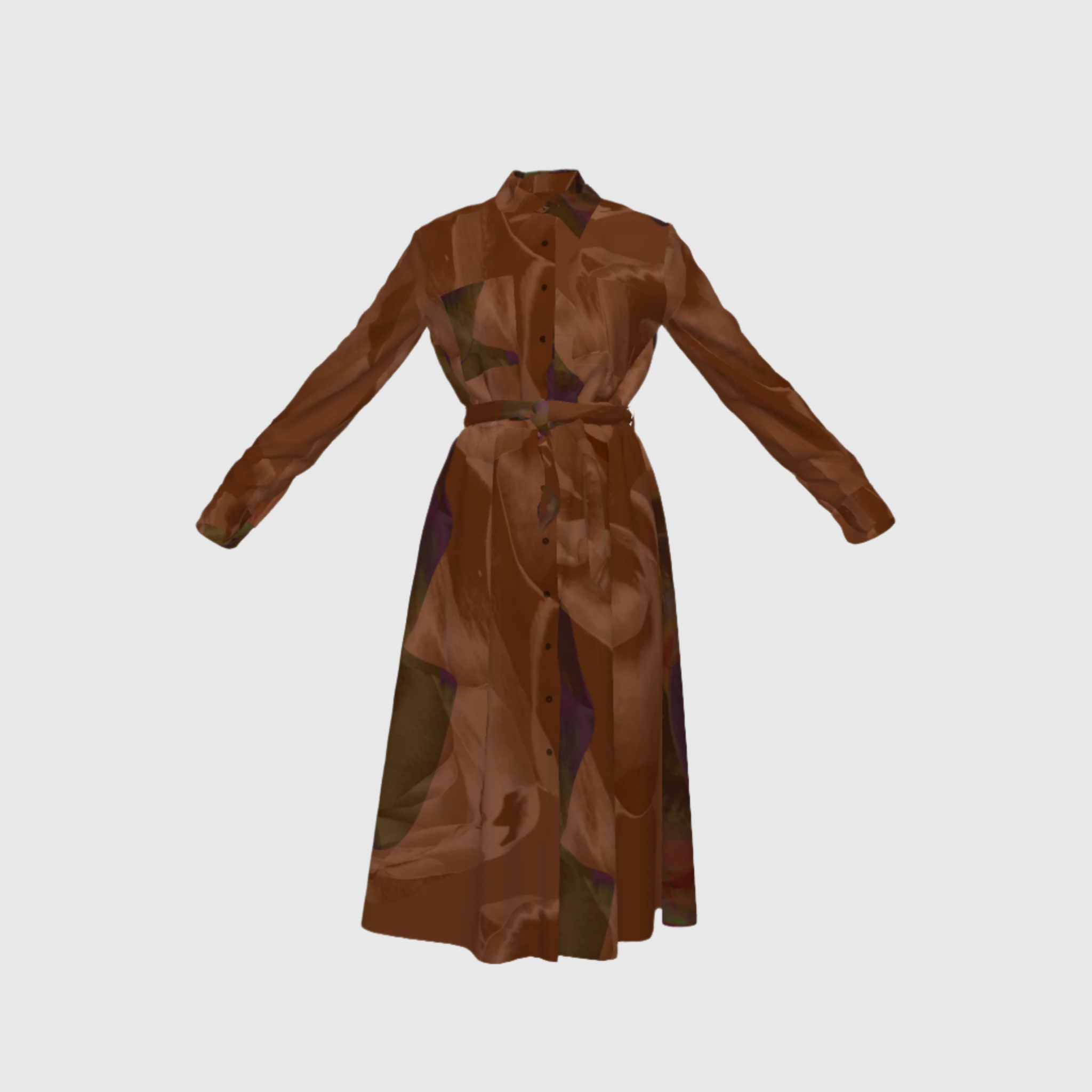 Illusionary Blossom Shirt Dress