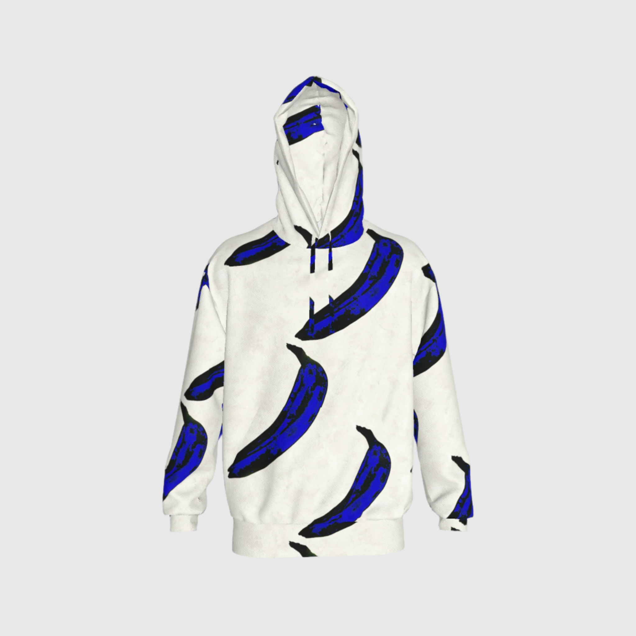 White Warhol Half Raglan Sweatshirt Hoodie in Organic Cotton Spandex French Terry