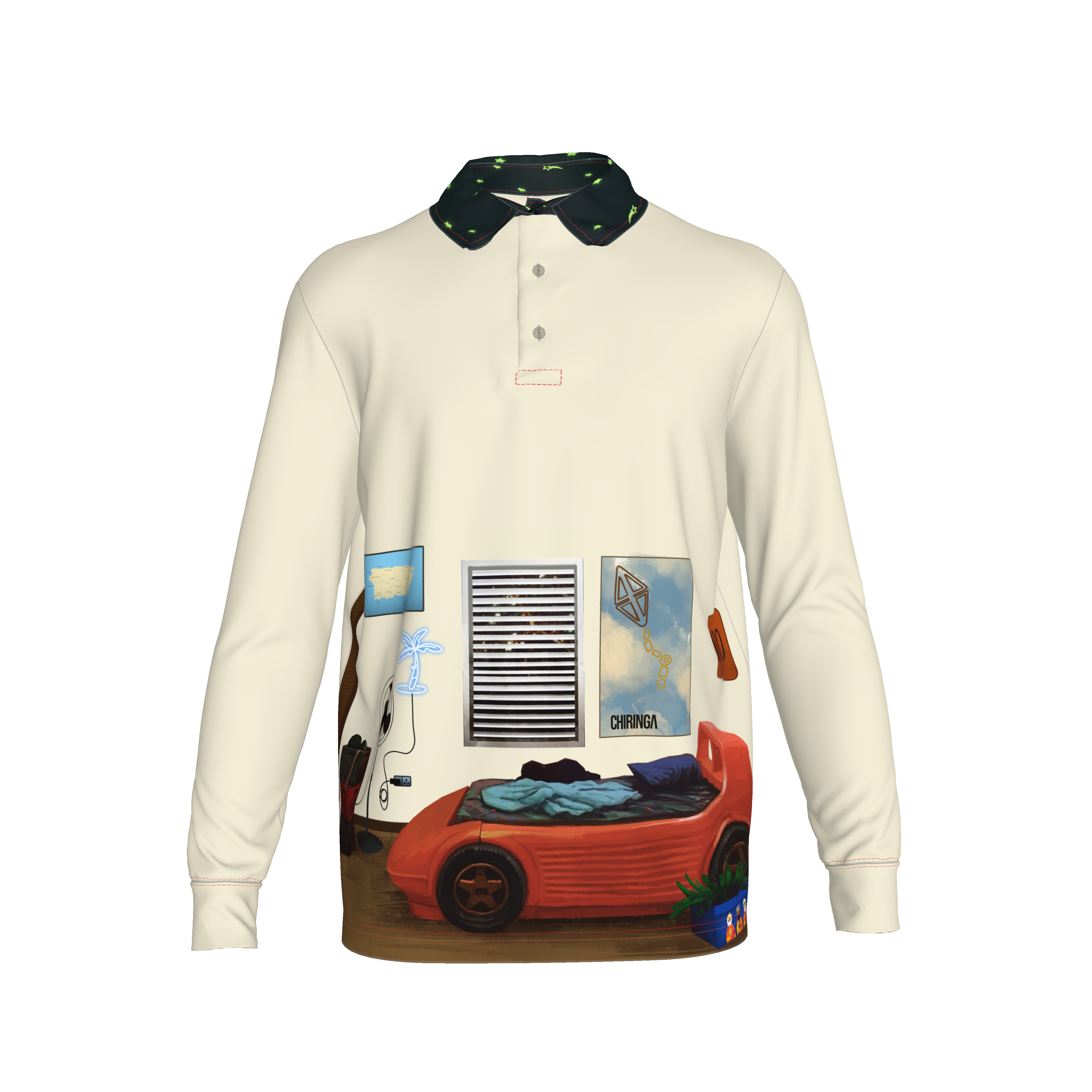 Rugby Shirt Jibaro Urbano - Men's Rugby Long Sleeve Shirt Jibaro Urbano  in Organic Cotton Spandex