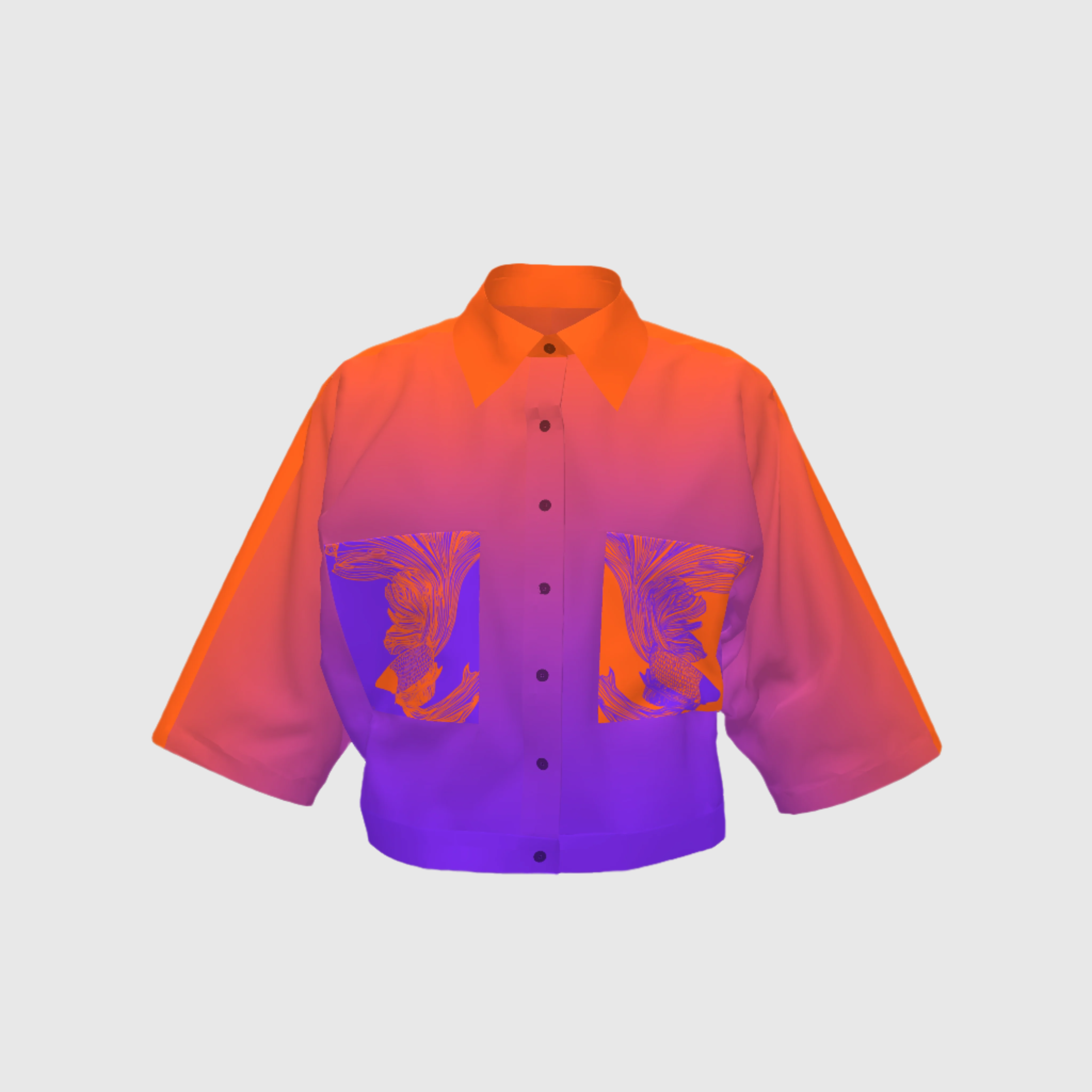 Crop Blouse Betta In Sunset Print