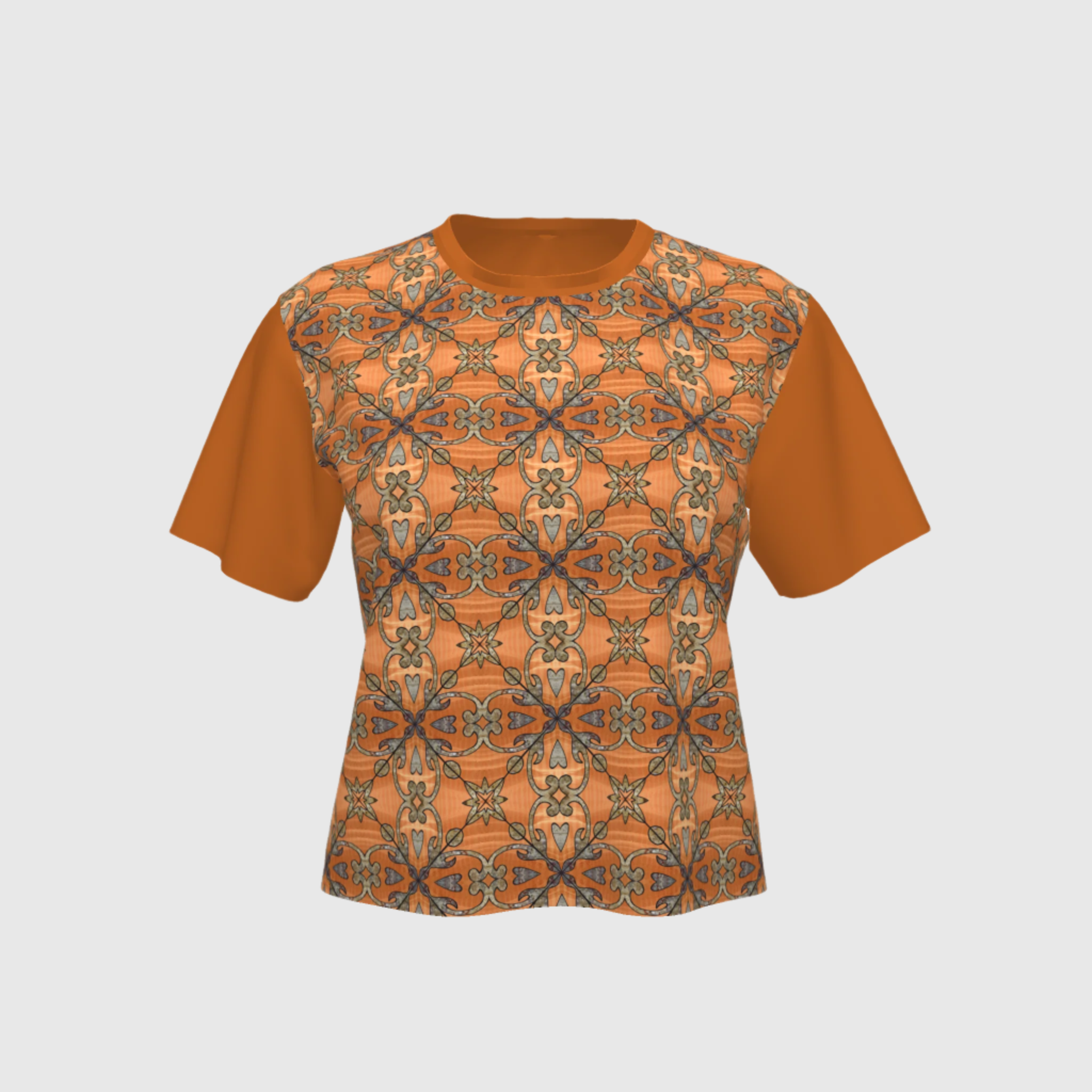 T-shirt Colonial in Colón Print and Orange