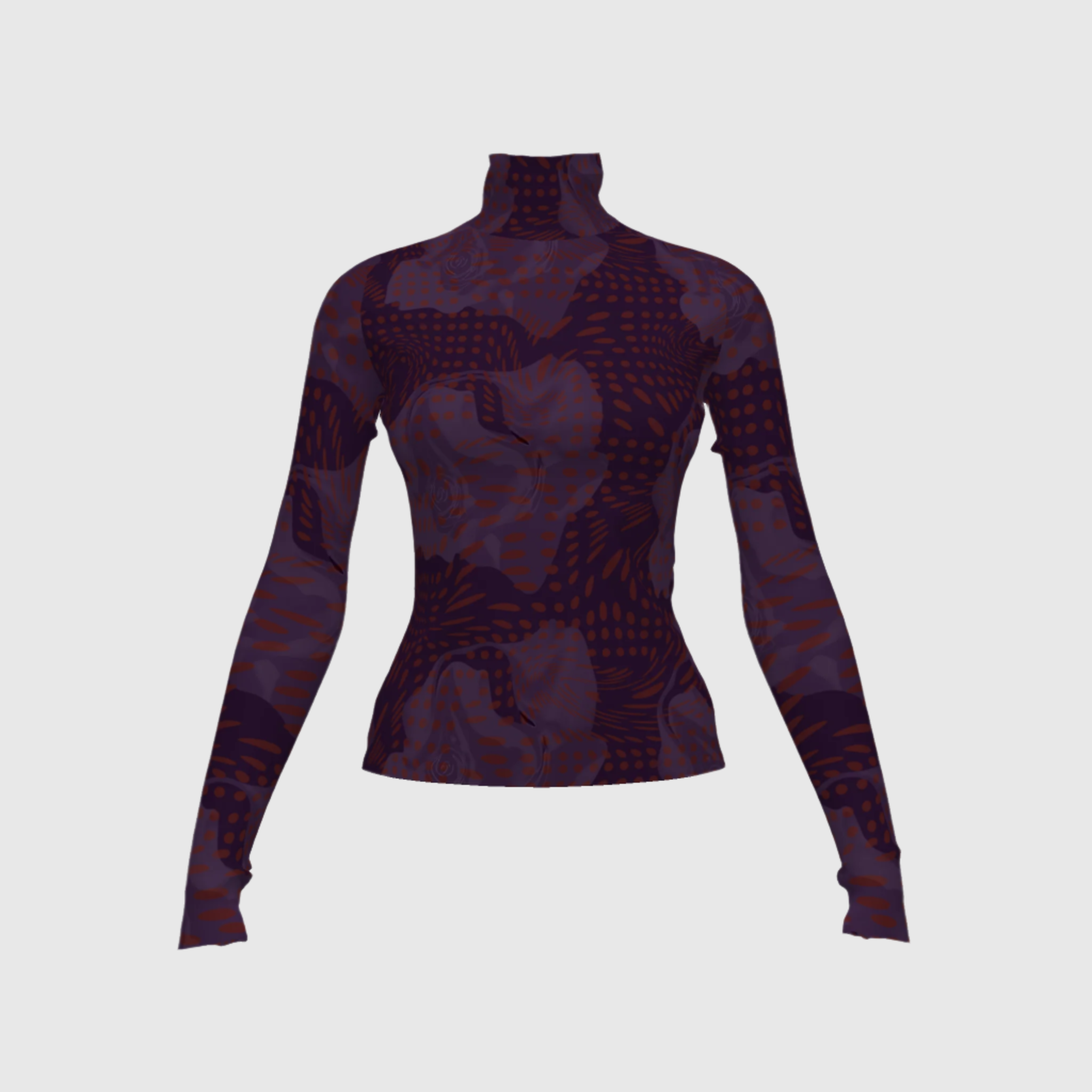 Illusionary Blossom Long Sleeve Turtleneck