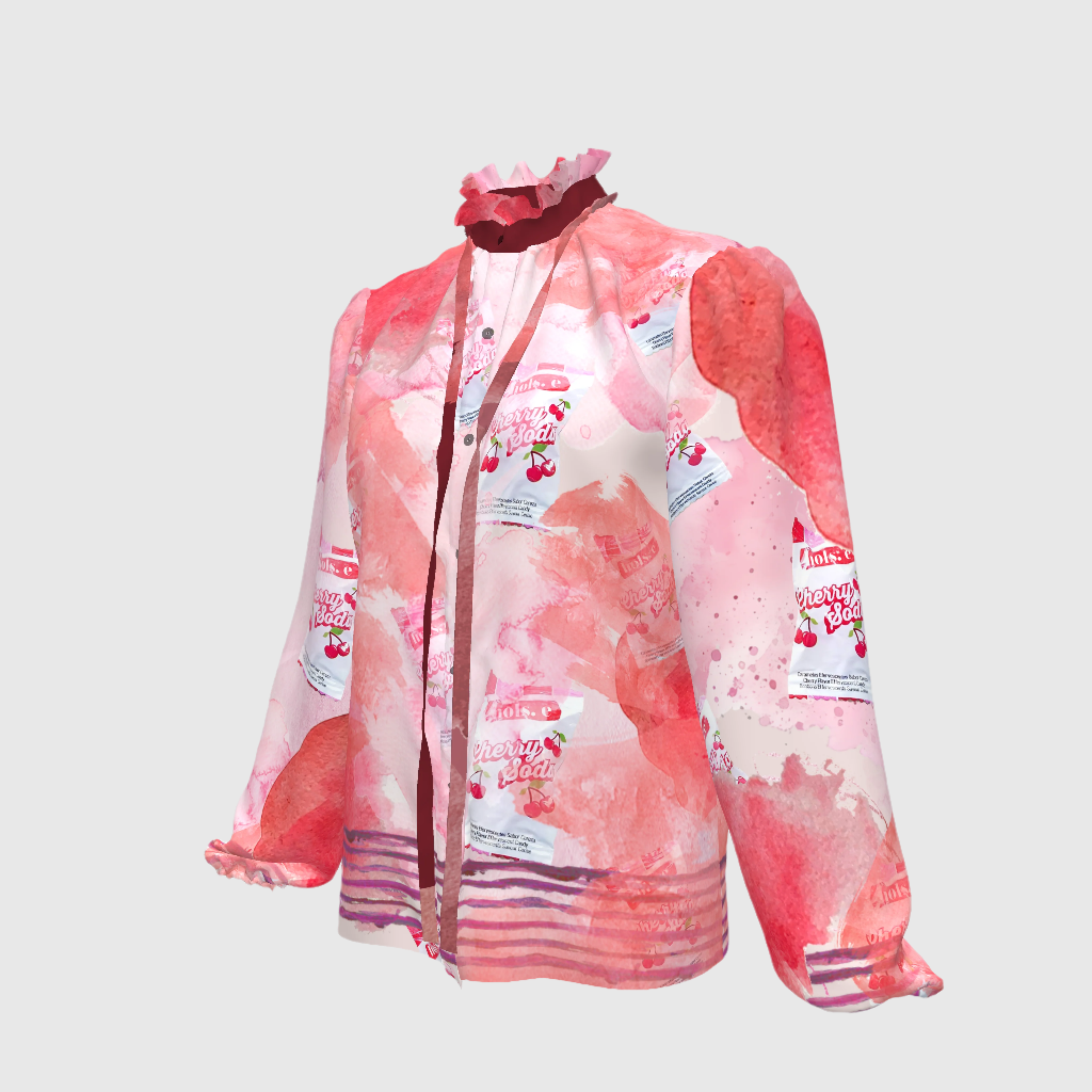 Cherry Soda blouse Tie Neck Blouse