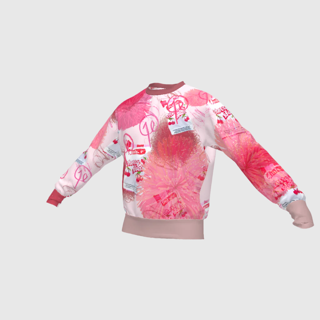 Cherry Soda French Terry Crewneck Sweater