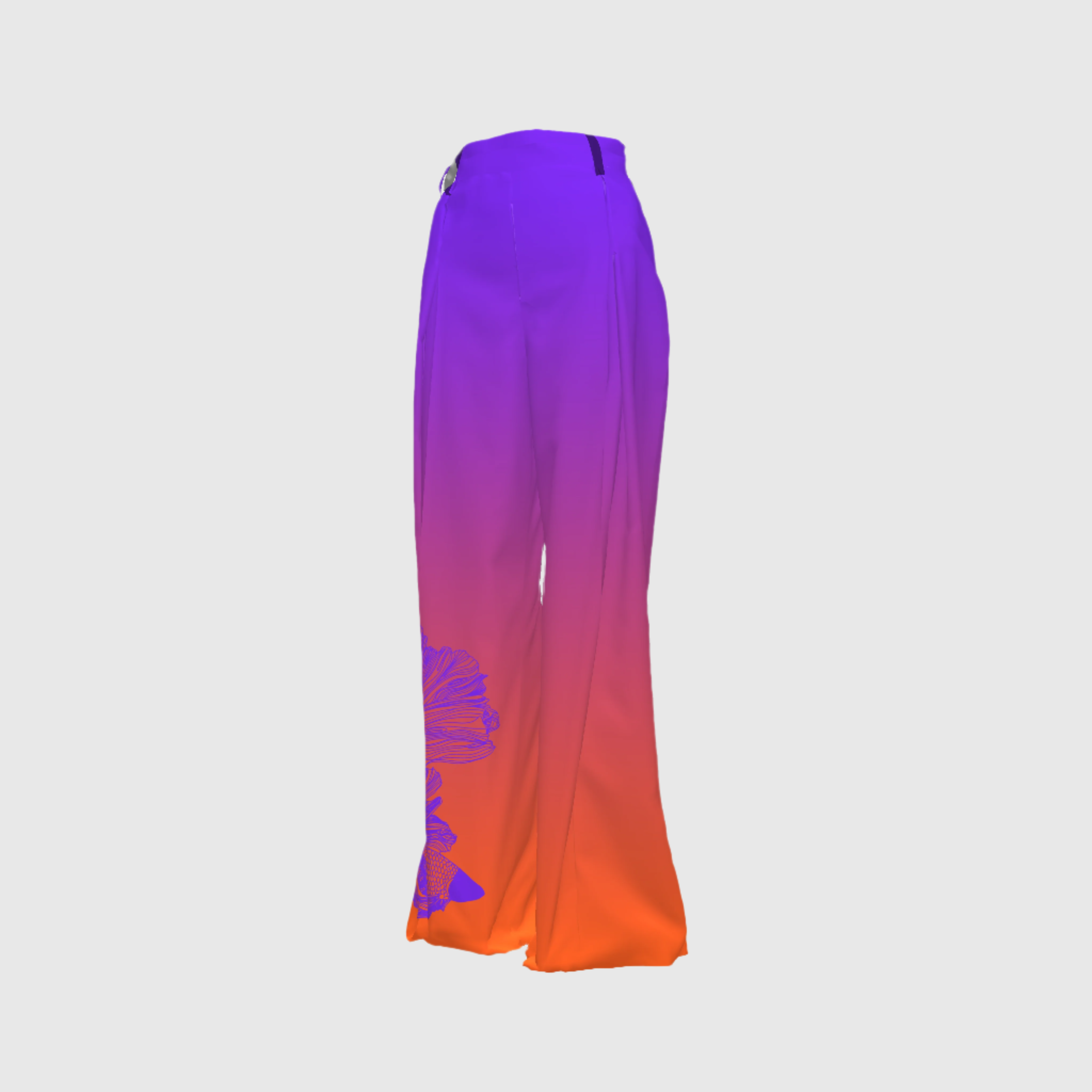 Straight Pants Betta In Sunset Print
