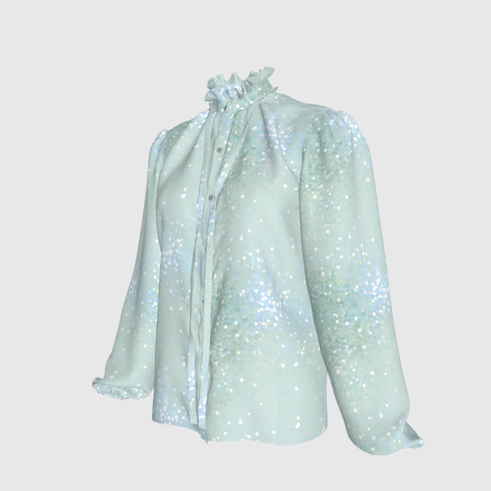 Glitter Aqua Blouse in Light Weight Tencel