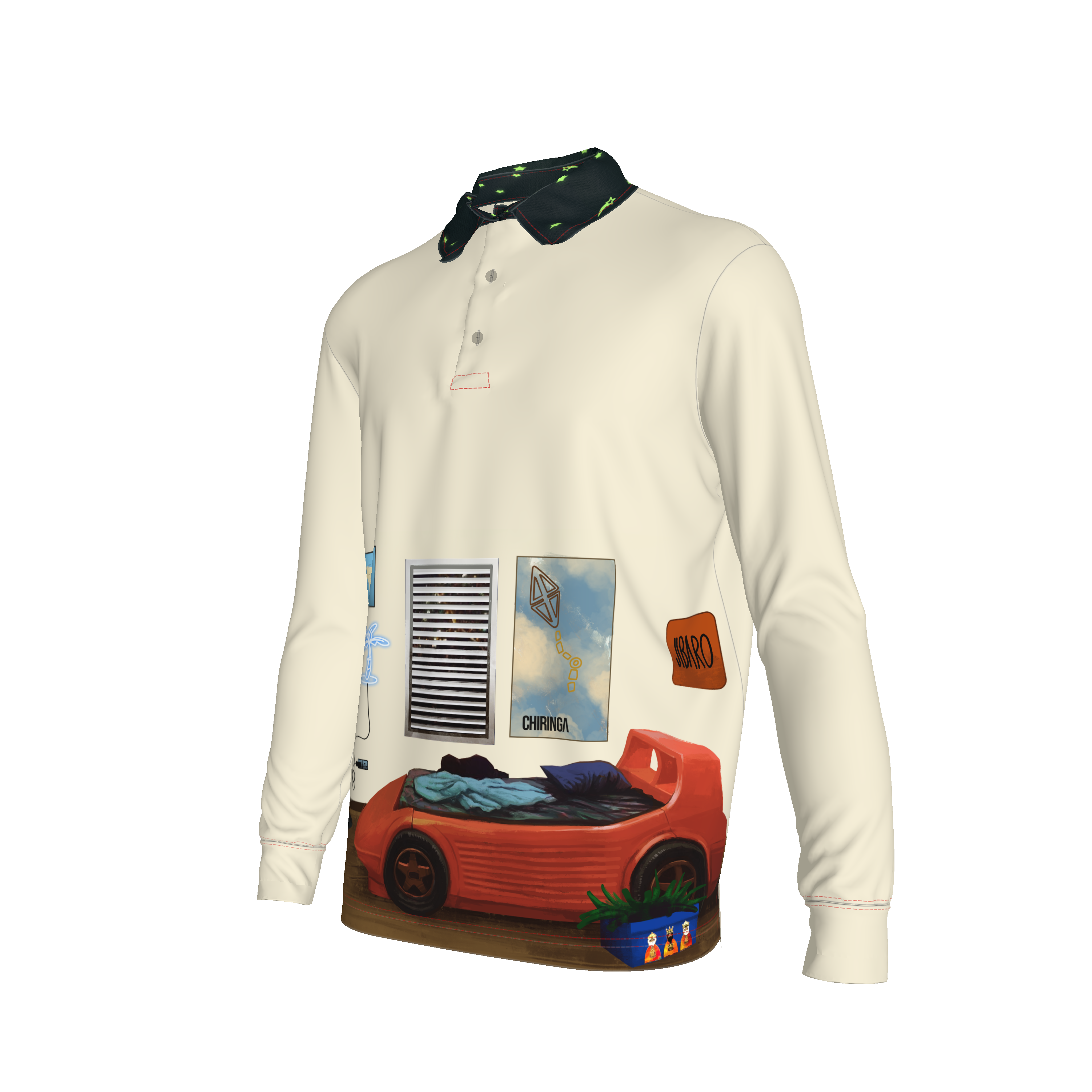 Rugby Shirt Jibaro Urbano - Men's Rugby Long Sleeve Shirt Jibaro Urbano  in Organic Cotton Spandex