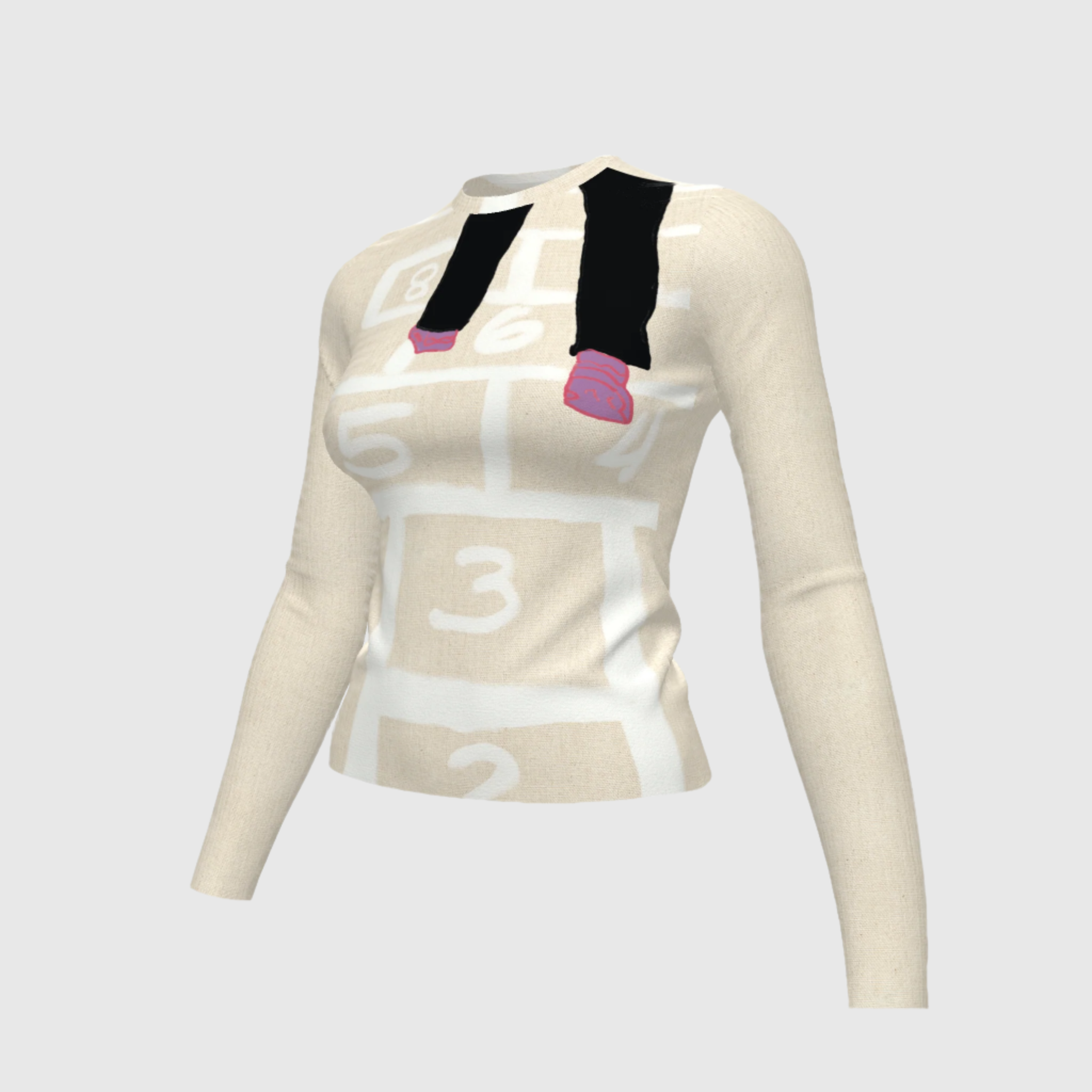 Trucamelo Long Sleeve T-shirt in Muslin White