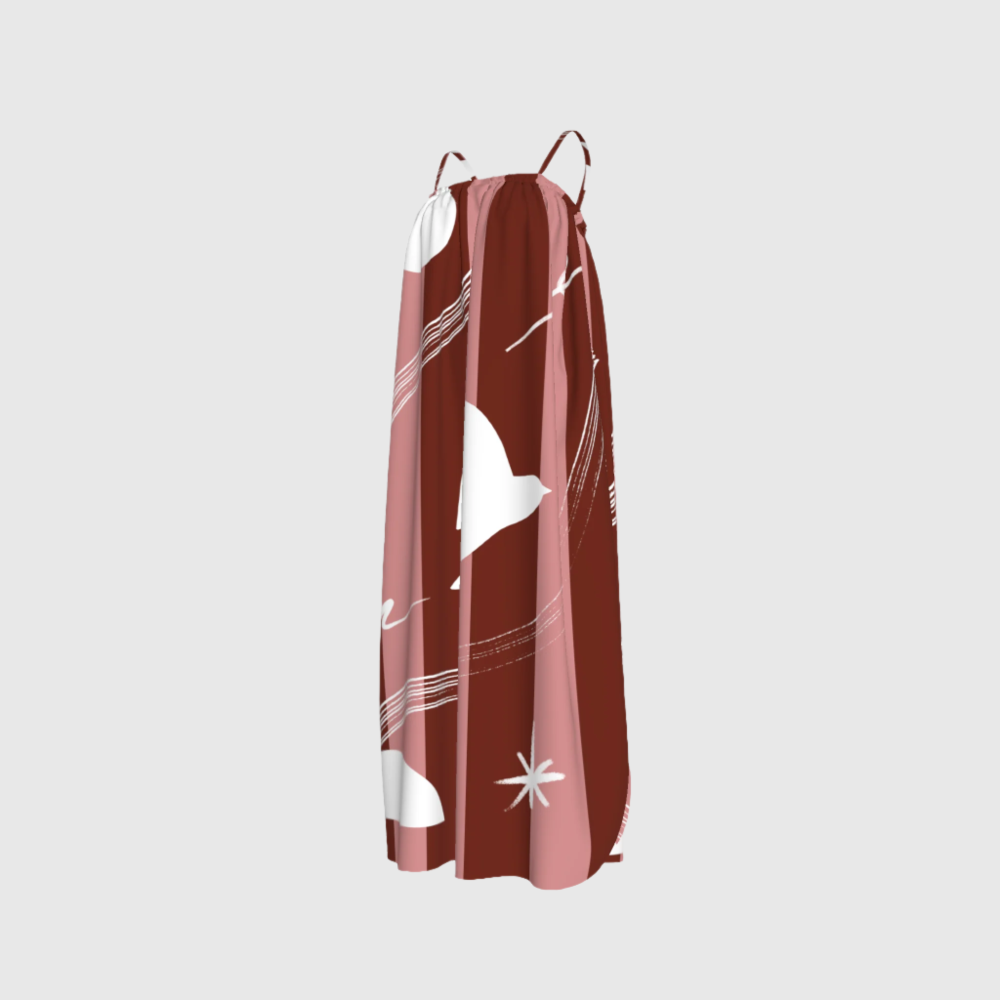 Crimson and Rosy Camisole Dress