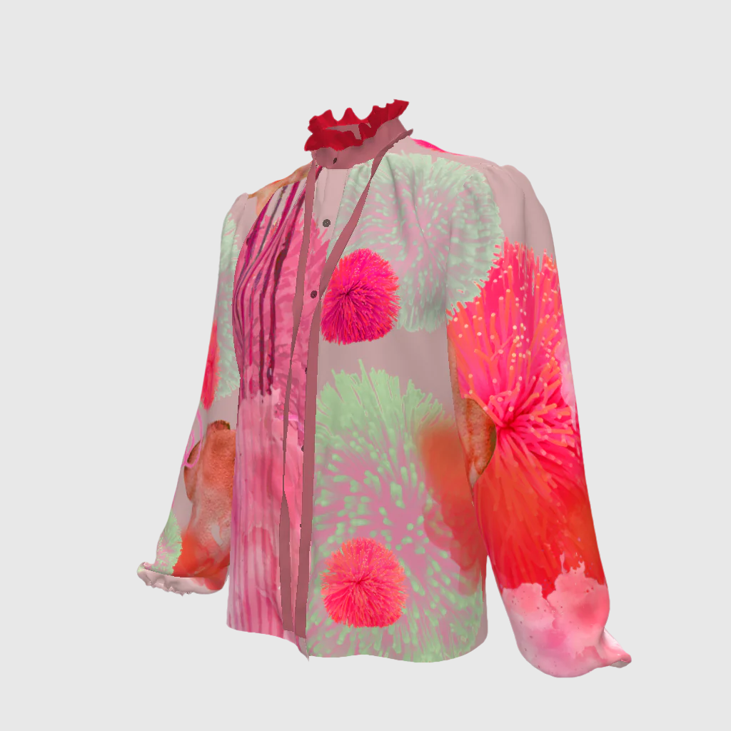 Pink Koosh Tie Blouse