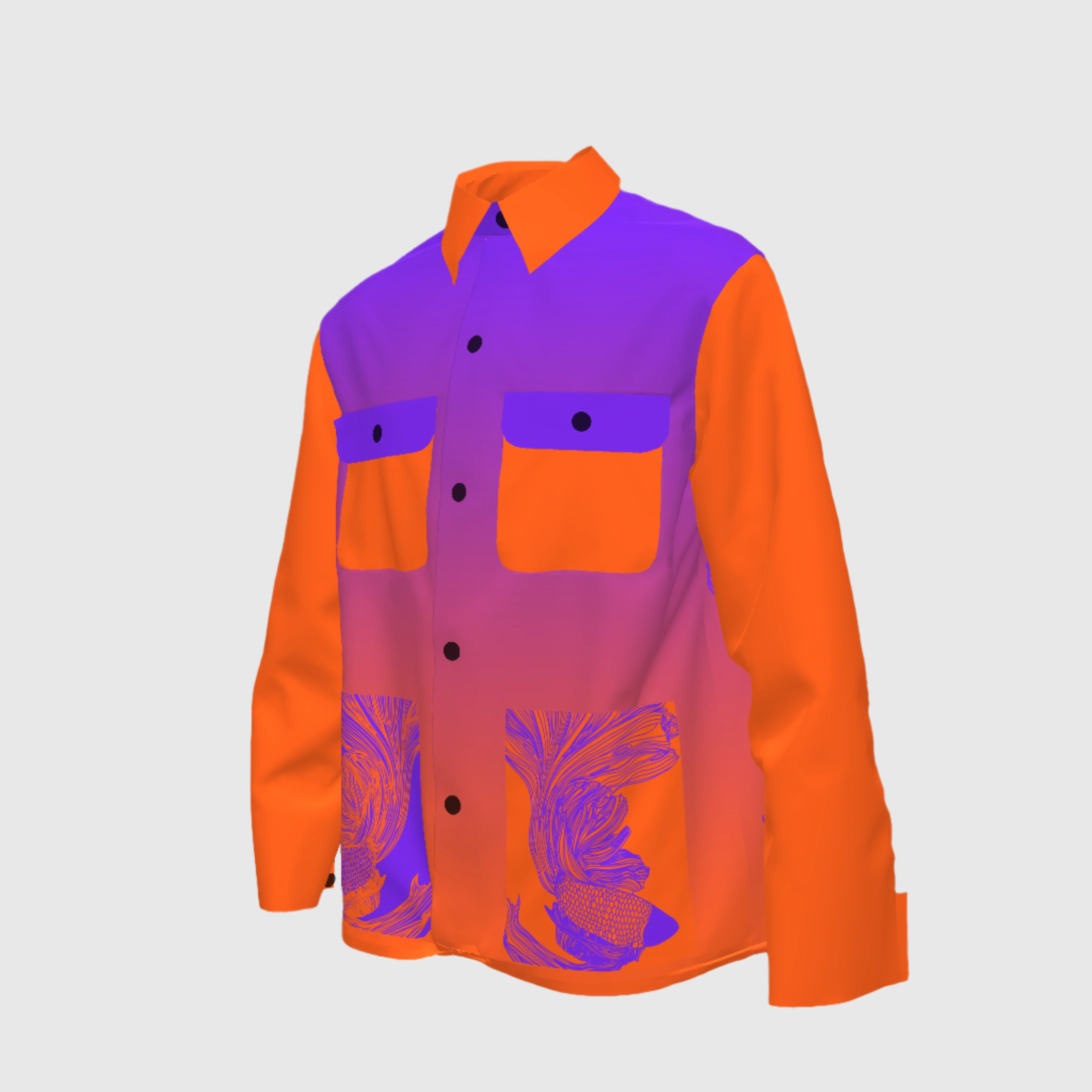 Denim Jacket Betta in Sunset Print