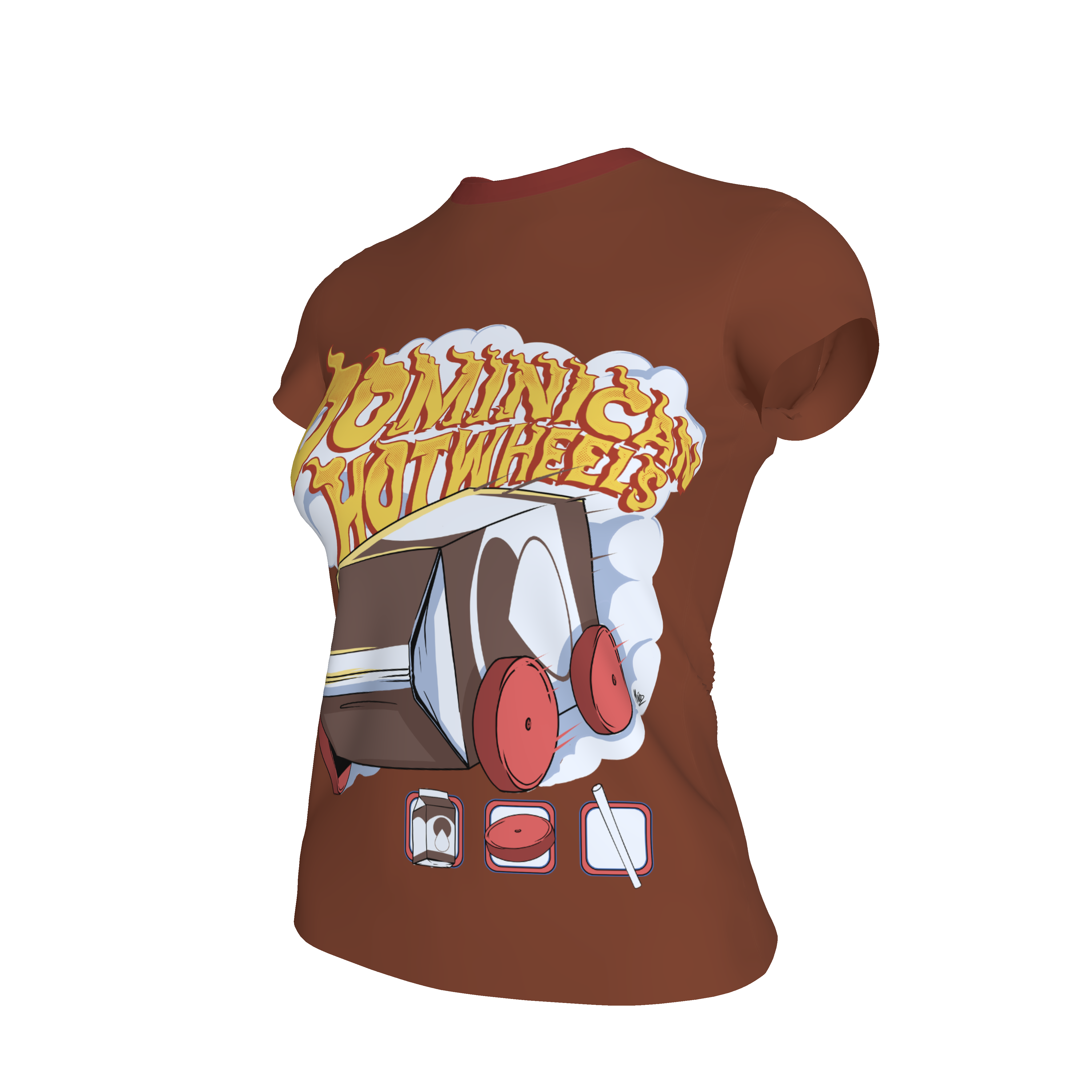 Jibaro Urbano Women's Short Sleeve T-shirt - Dominican Hot Wheels - Women's in Organic Cotton Spandex