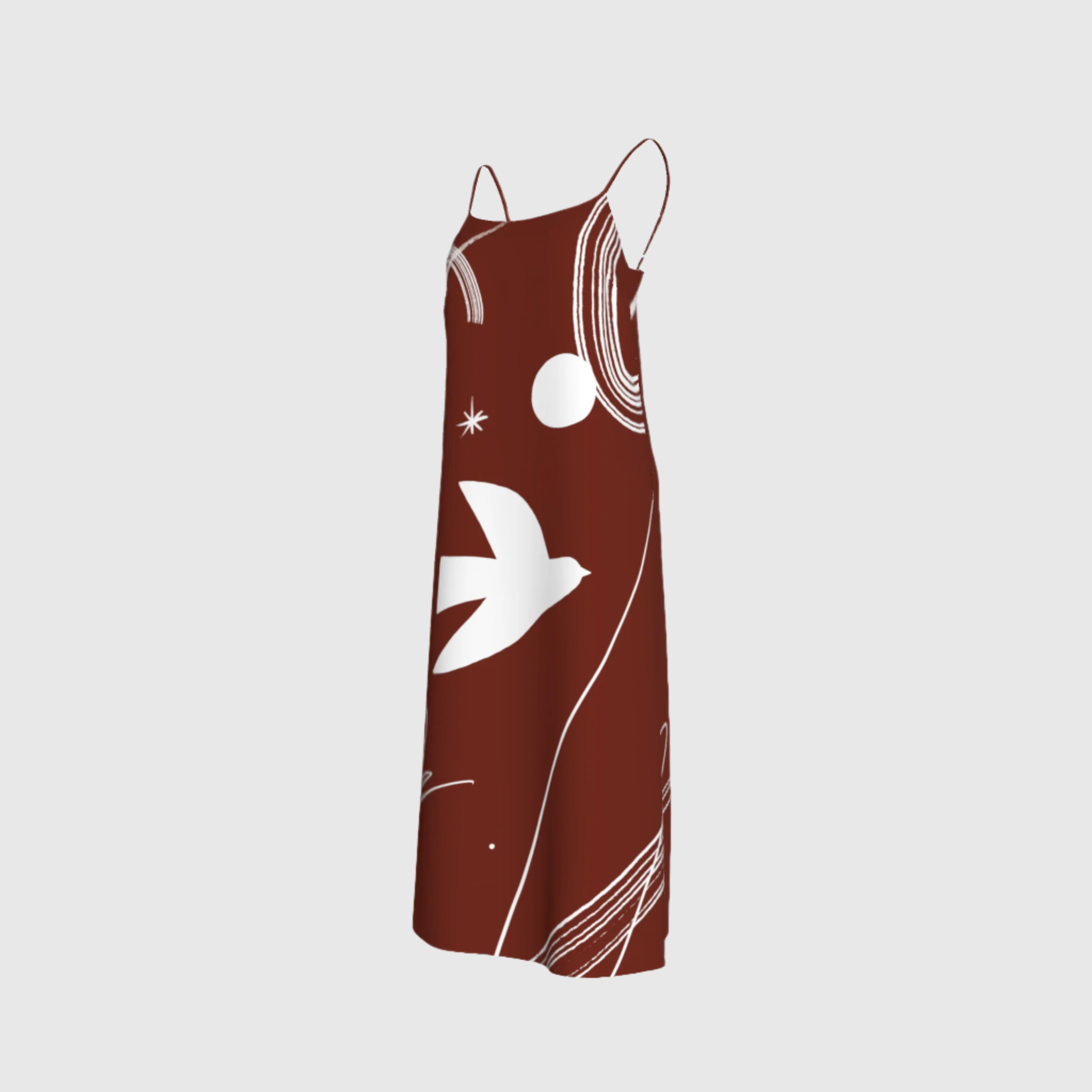 Crimson Slip Dress in Tencel Twill