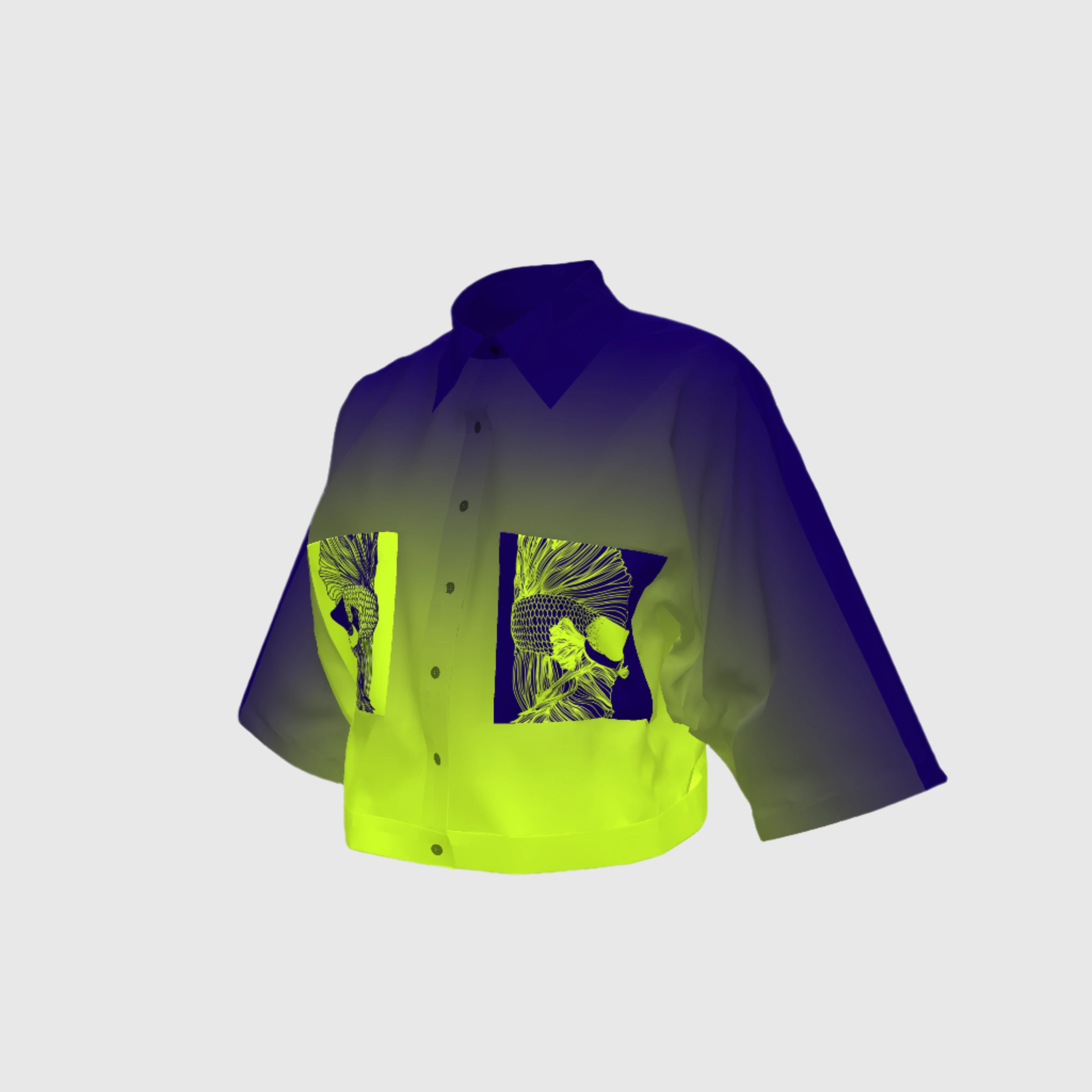 Crop Blouse Betta In Nightfall Print