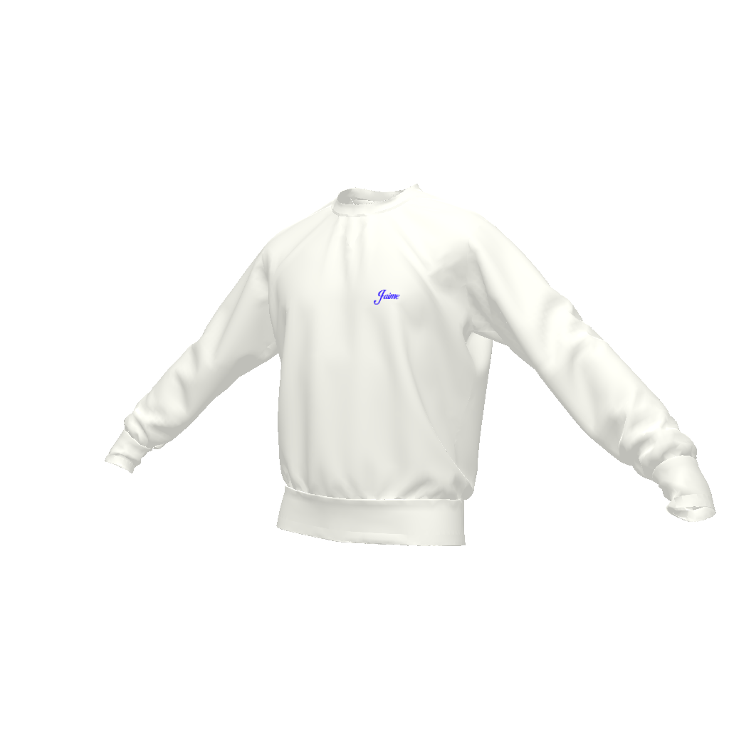 'Llaves del Cibao' Mediumweight Crewneck Sweater in Azúcar Azul Blanco