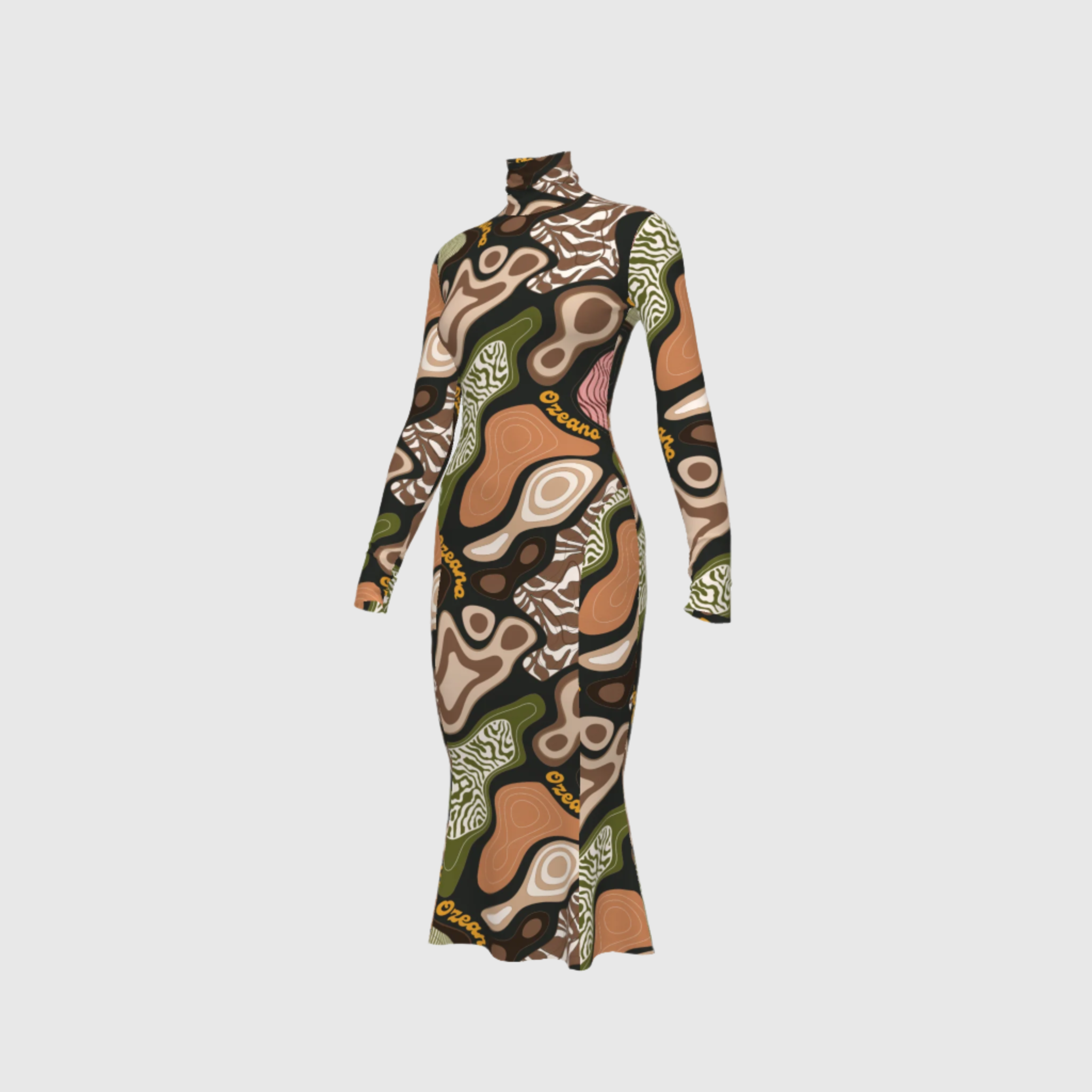 Julia turtleneck dress | Pajilla print