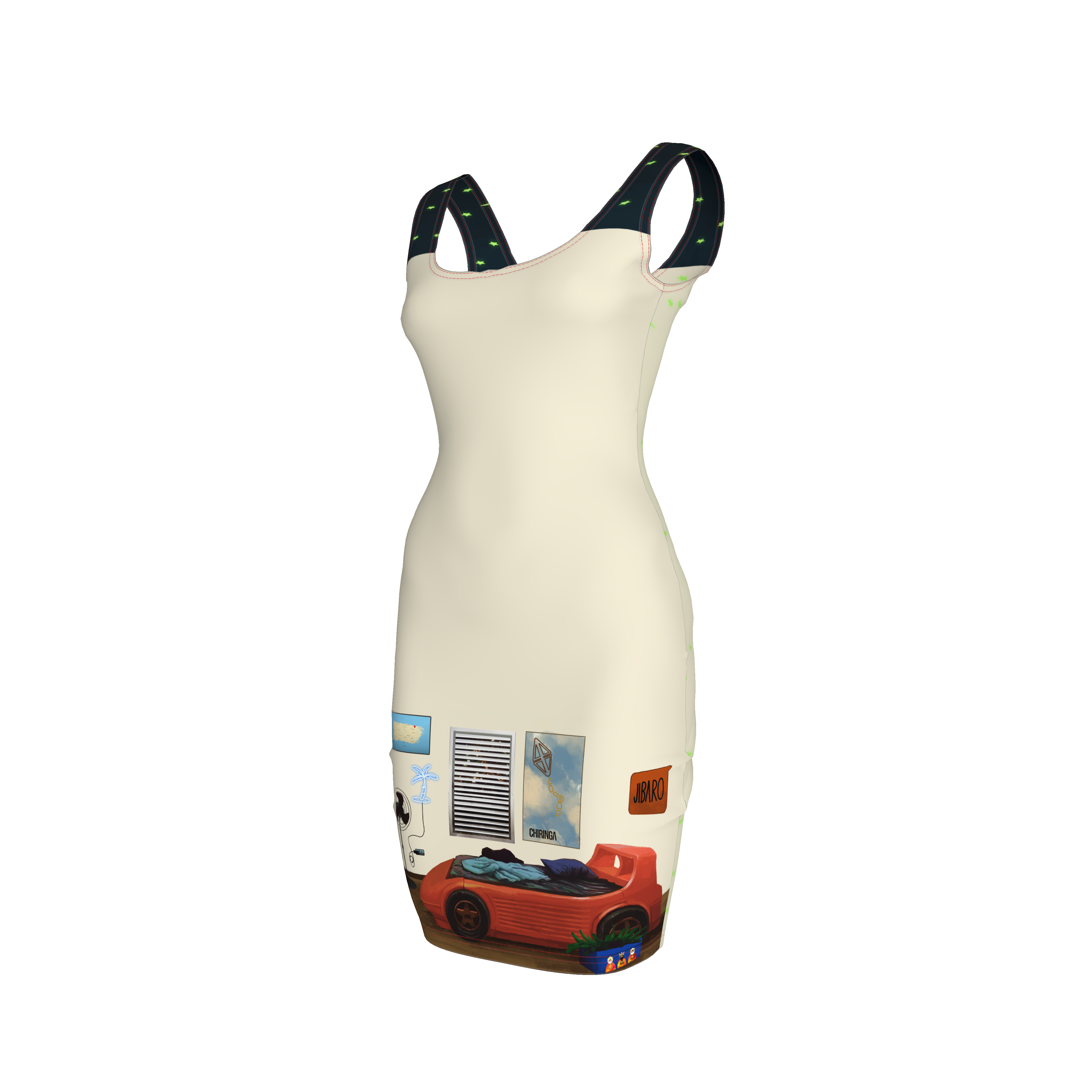 Bodycon Tank Dress Jibaro Urbano - Reyes Room Bodycon Dress  in Organic Cotton Spandex