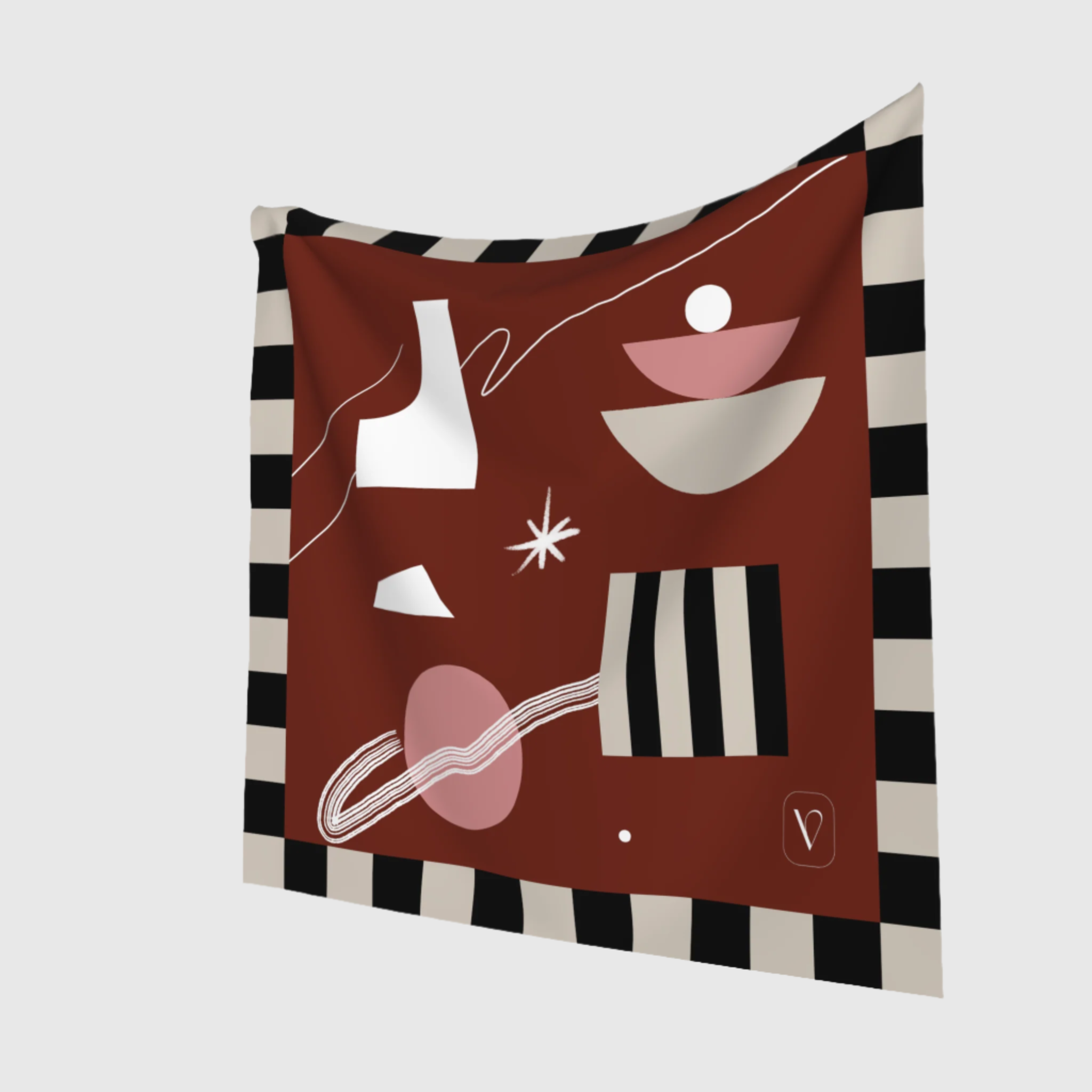 Crimson Motif Scarf