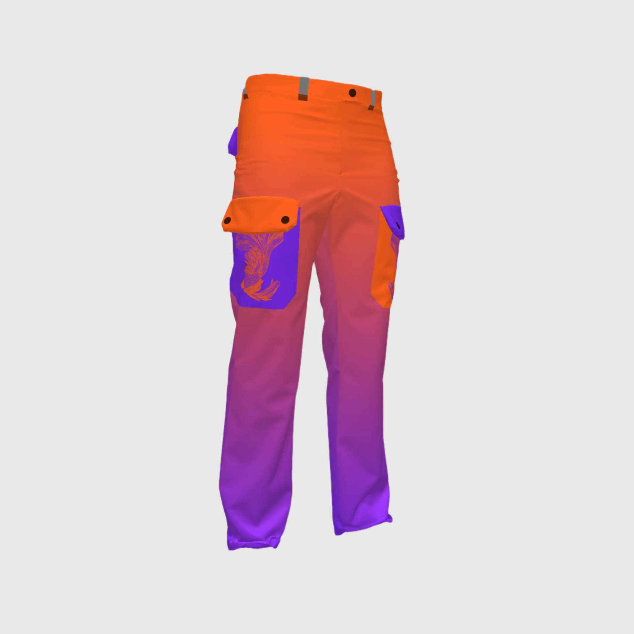 Cargo Pants Betta In Sunset Print