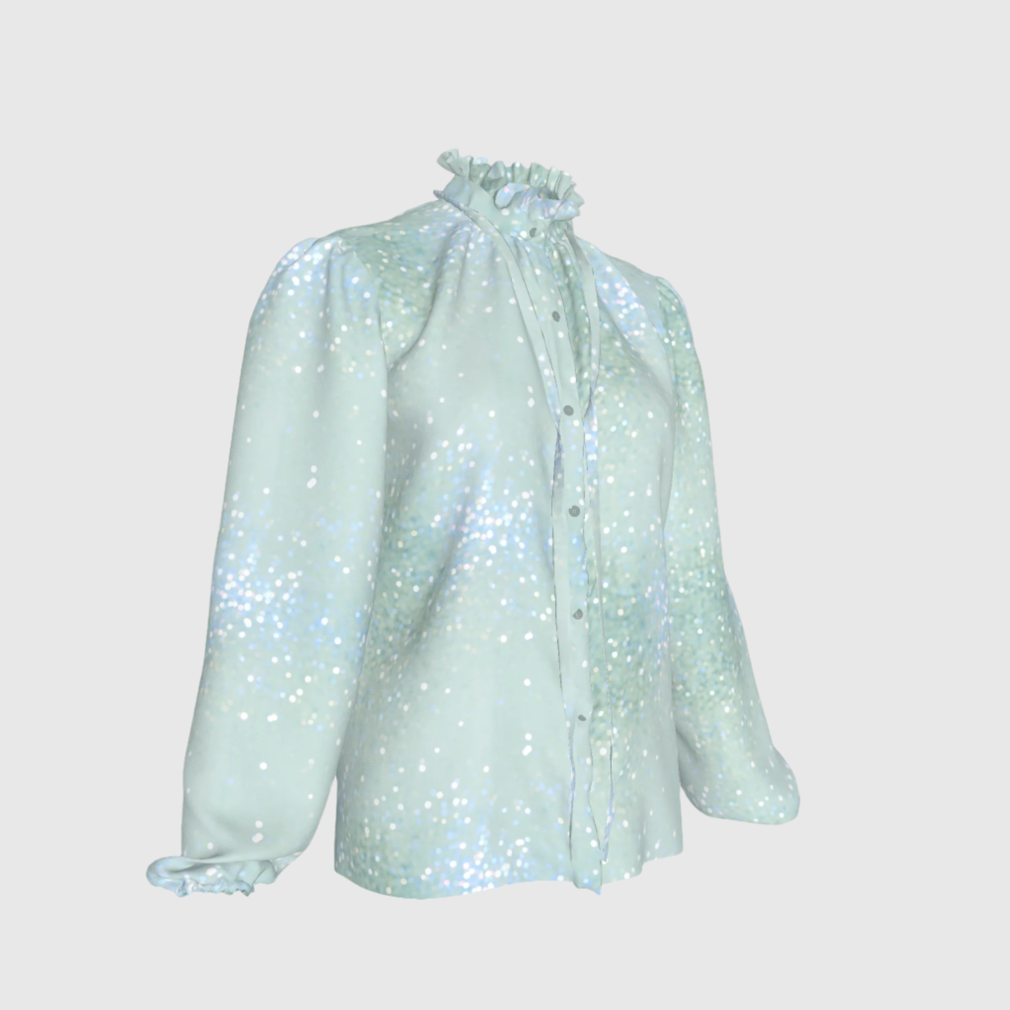 Glitter Aqua Blouse in Light Weight Tencel