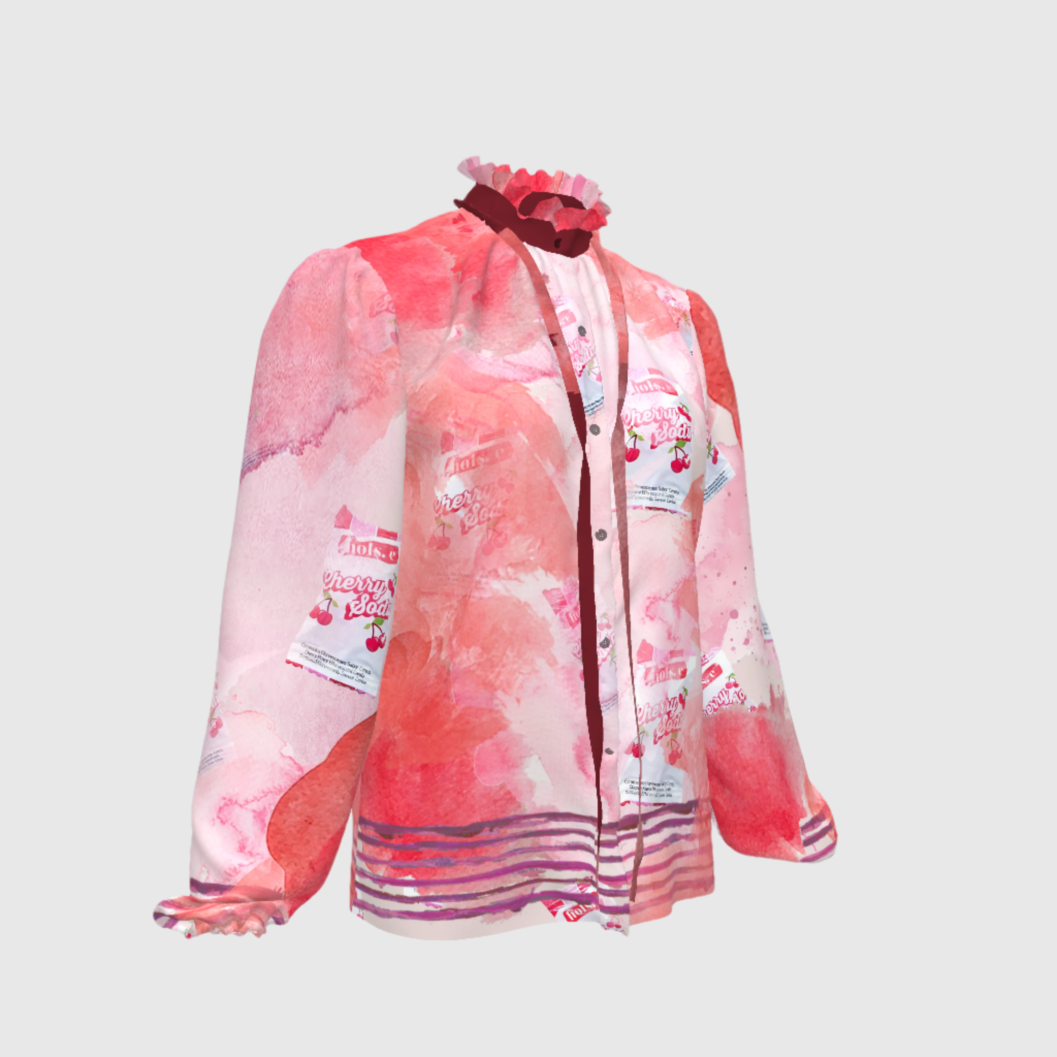 Cherry Soda blouse Tie Neck Blouse