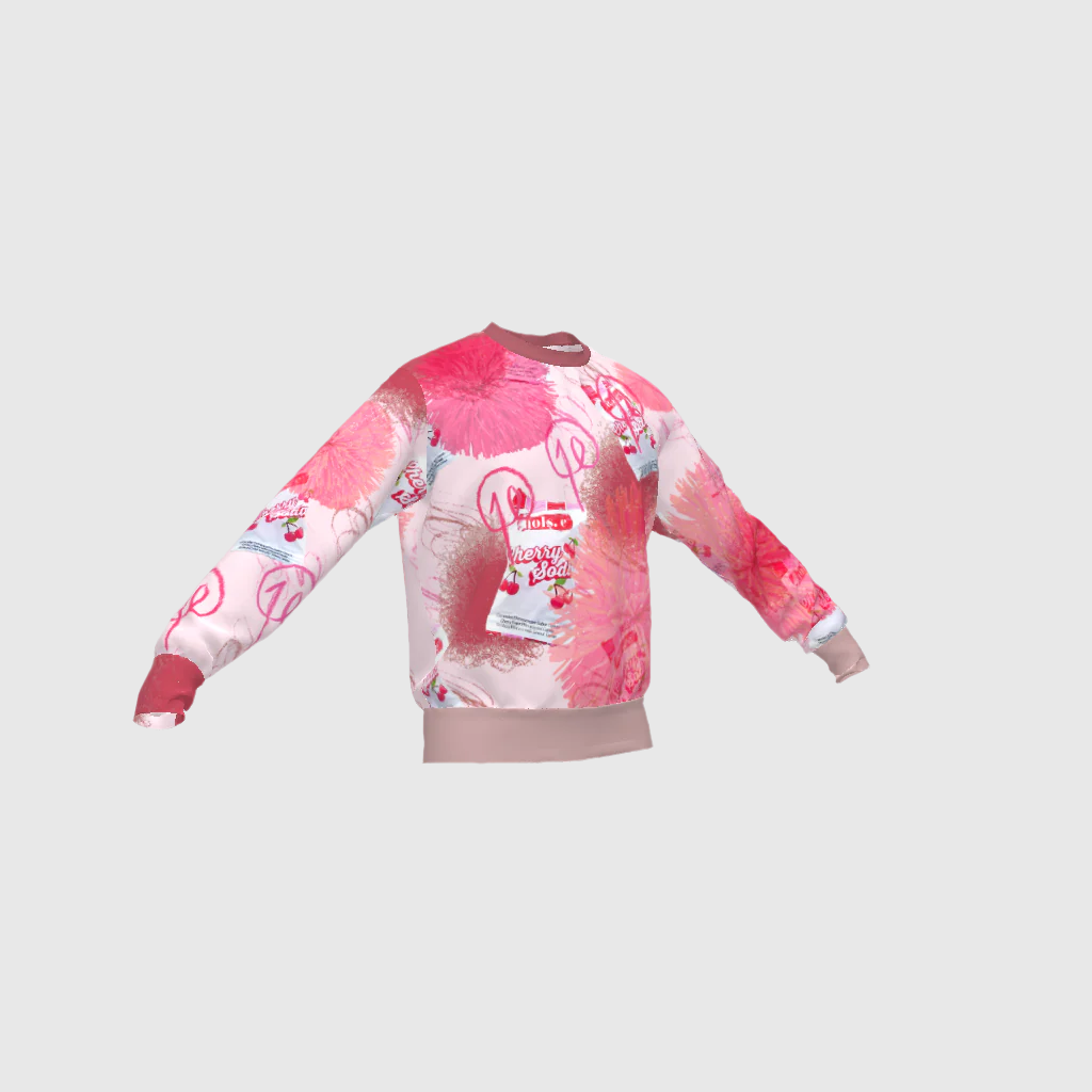 Cherry Soda French Terry Crewneck Sweater