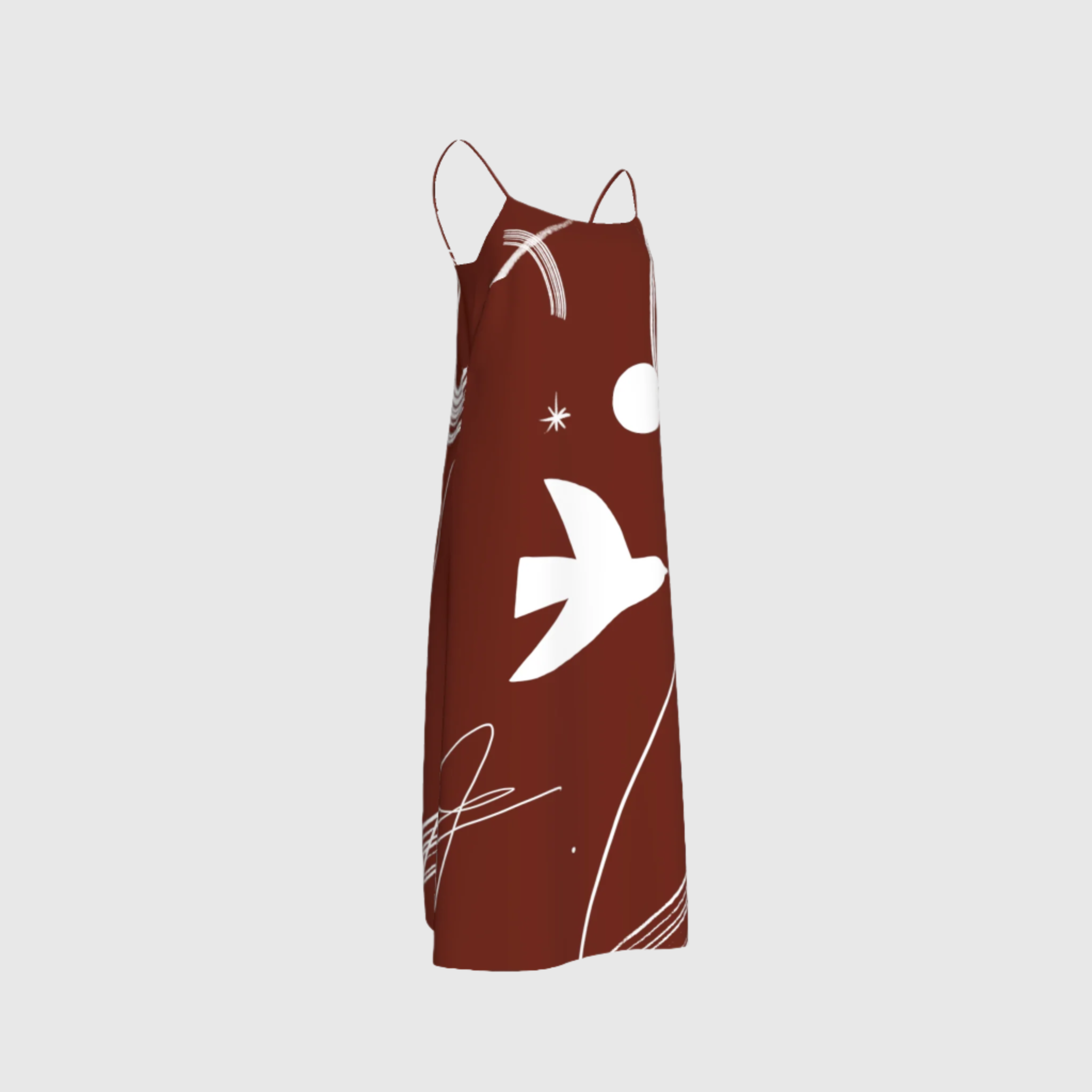 Crimson Slip Dress in Tencel Twill