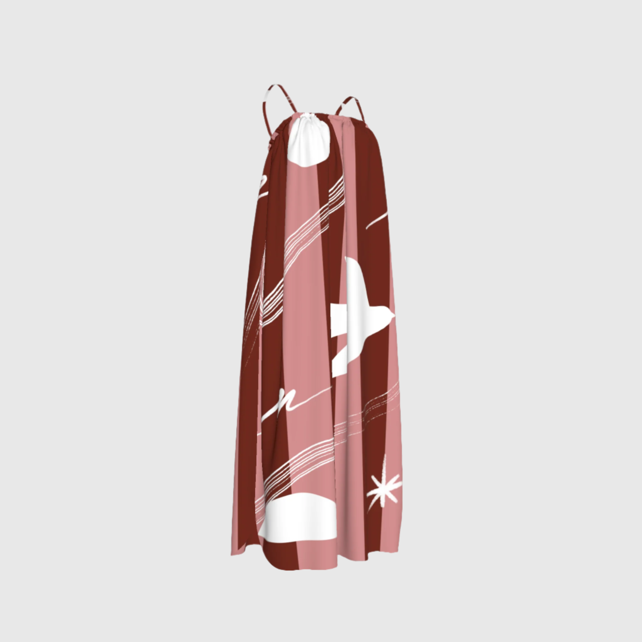Crimson and Rosy Camisole Dress