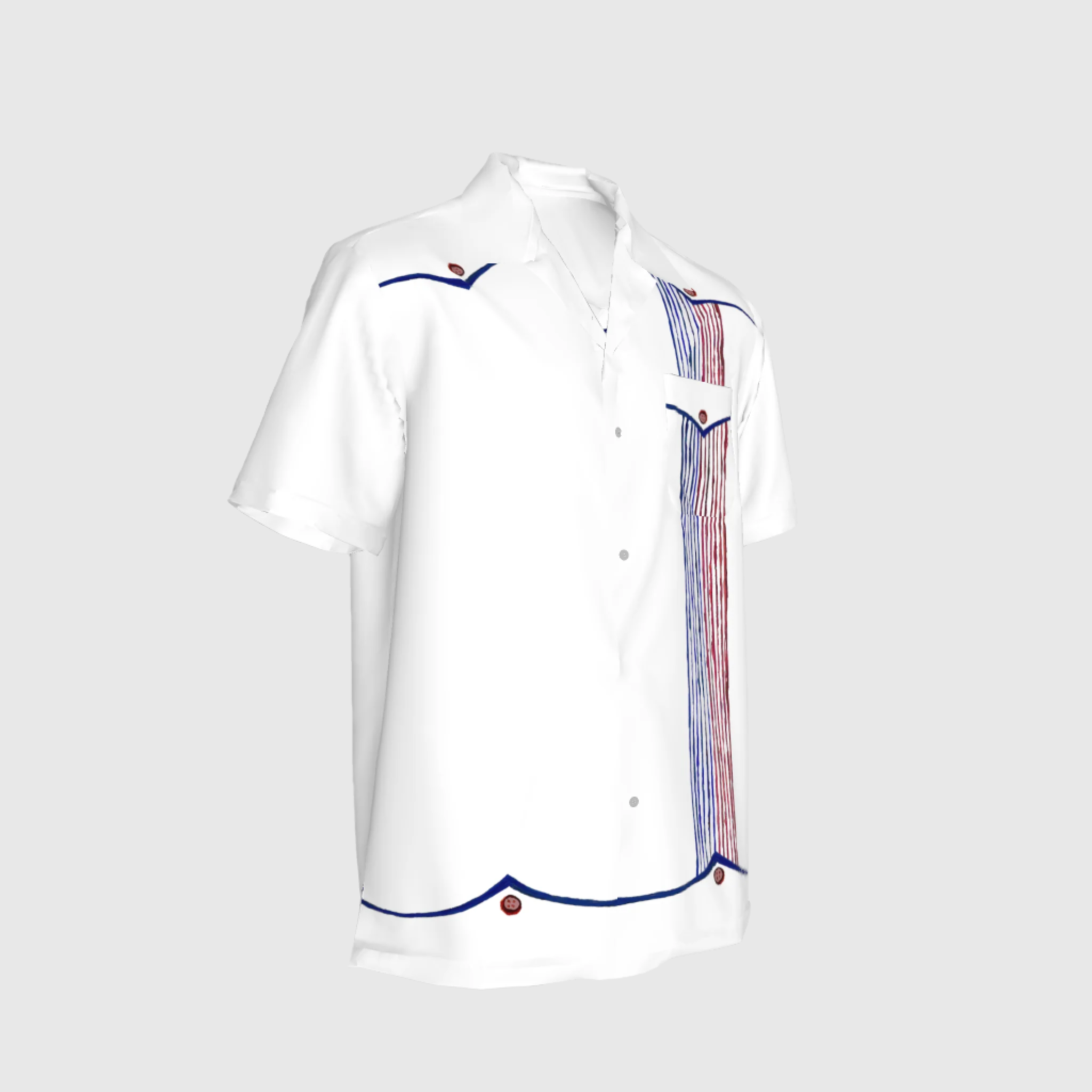 Chacabana Asymmetric Vintage Collar Short Sleeve Shirt