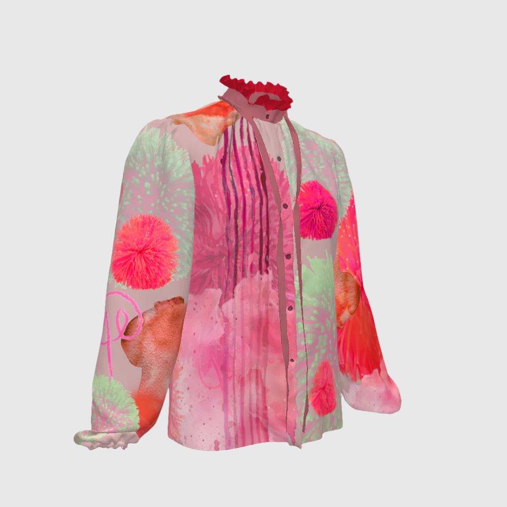 Pink Koosh Tie Blouse
