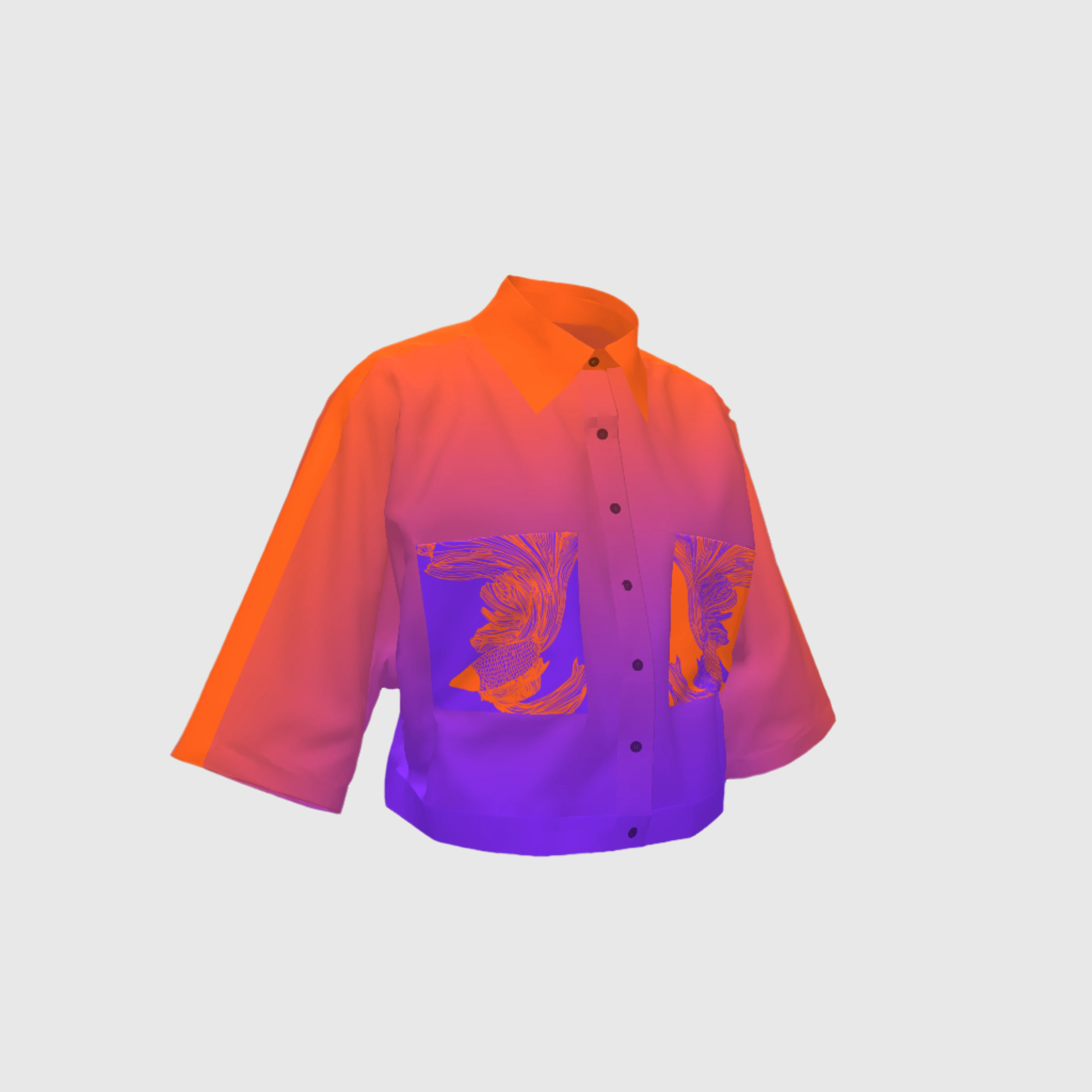 Crop Blouse Betta In Sunset Print