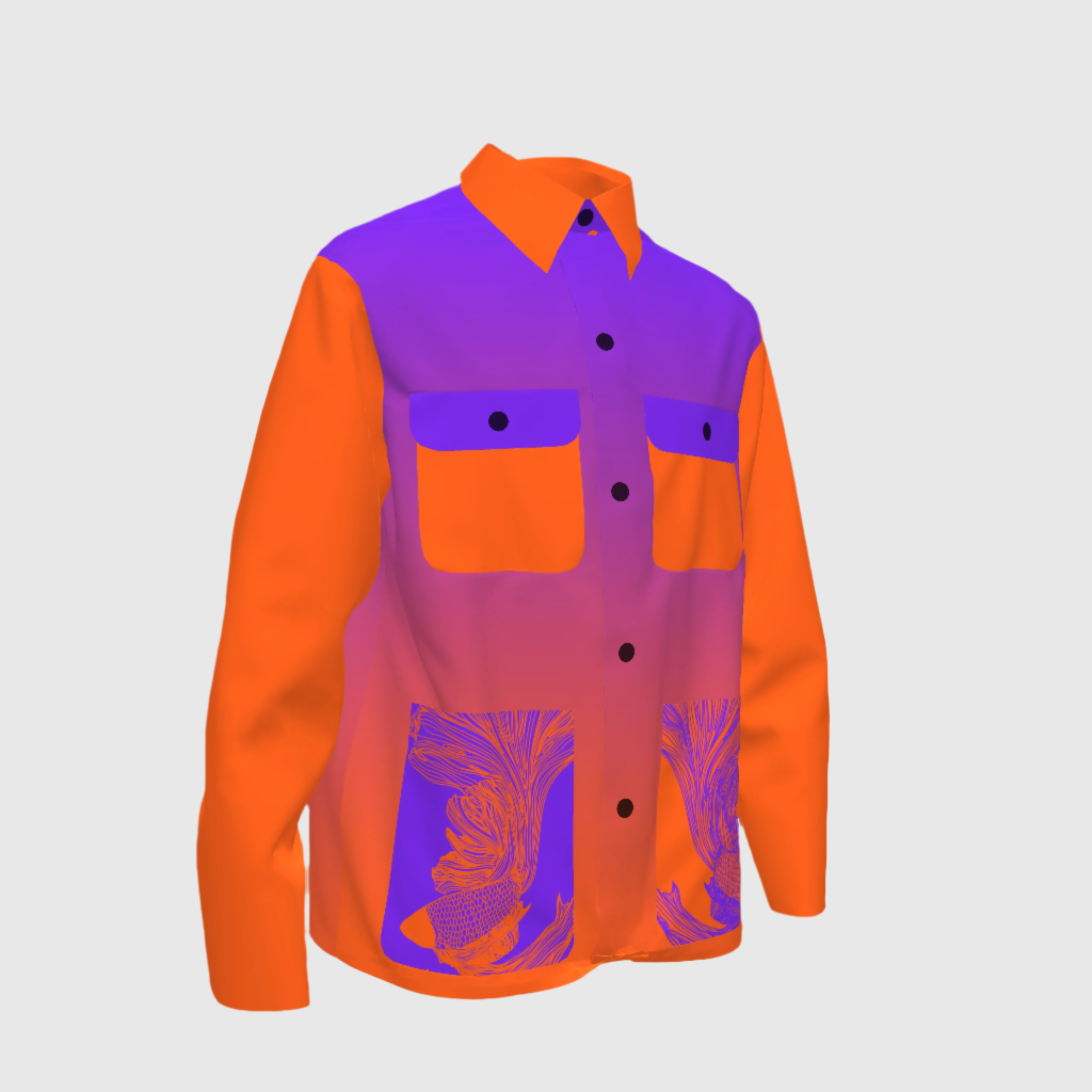 Denim Jacket Betta in Sunset Print