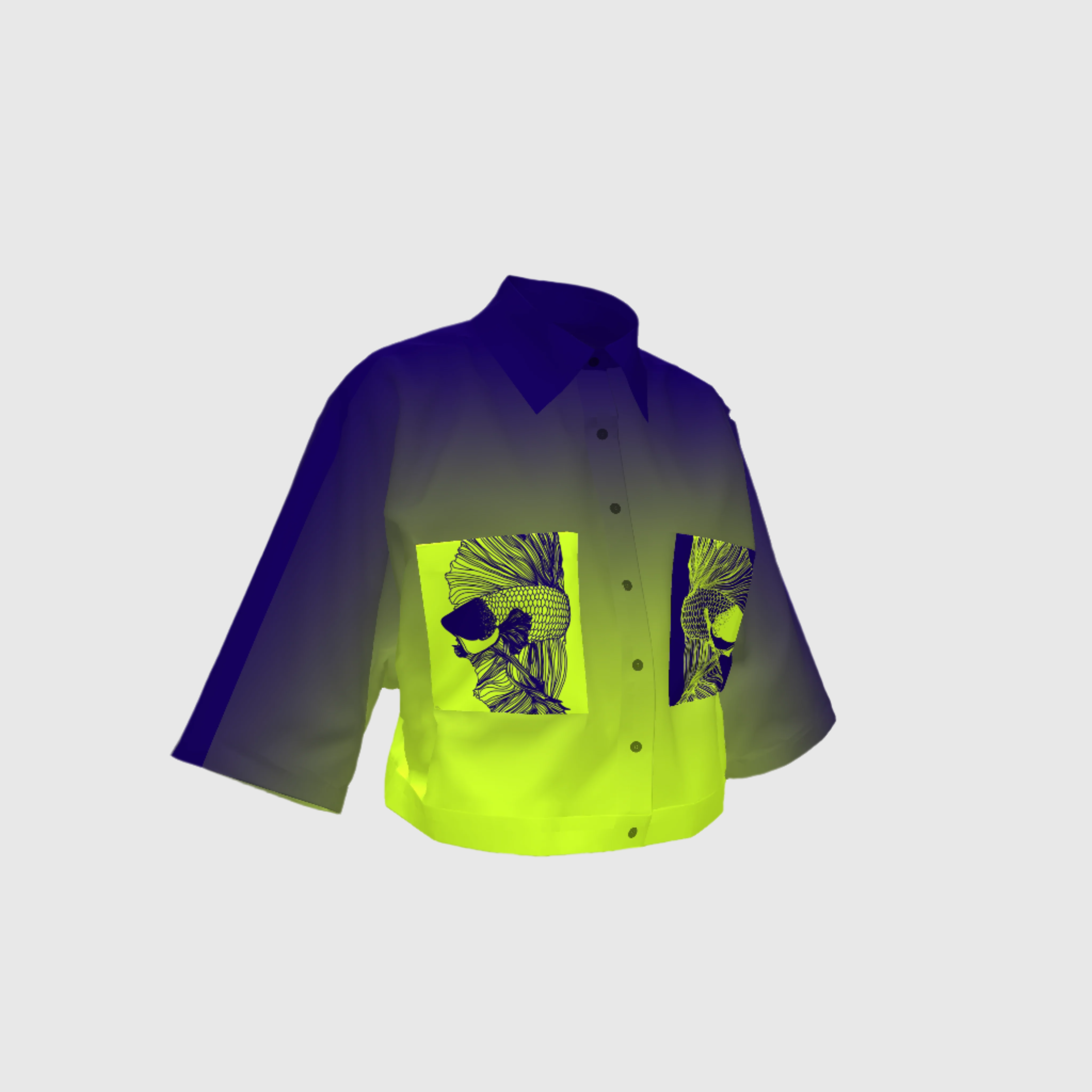 Crop Blouse Betta In Nightfall Print