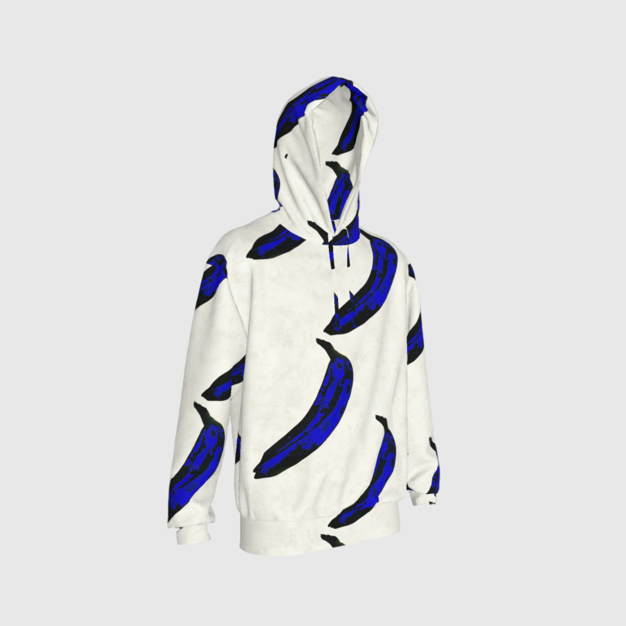 White Warhol Half Raglan Sweatshirt Hoodie in Organic Cotton Spandex French Terry