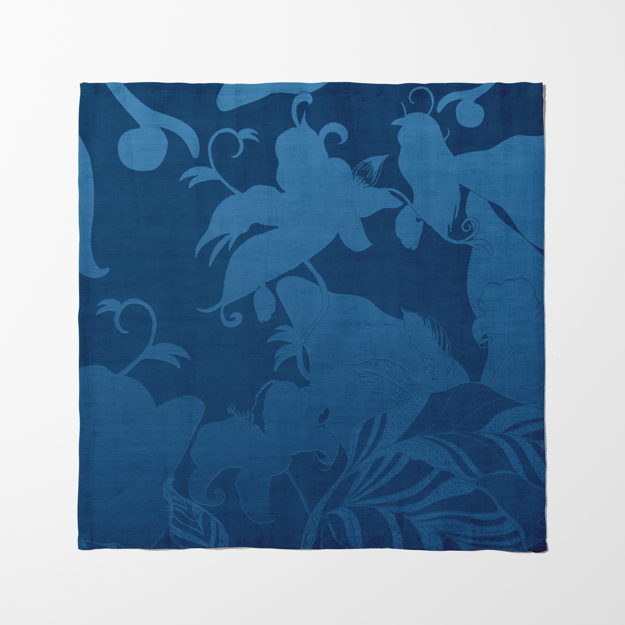 Tropical Paissage Blue Napkin in Oxford Cotton