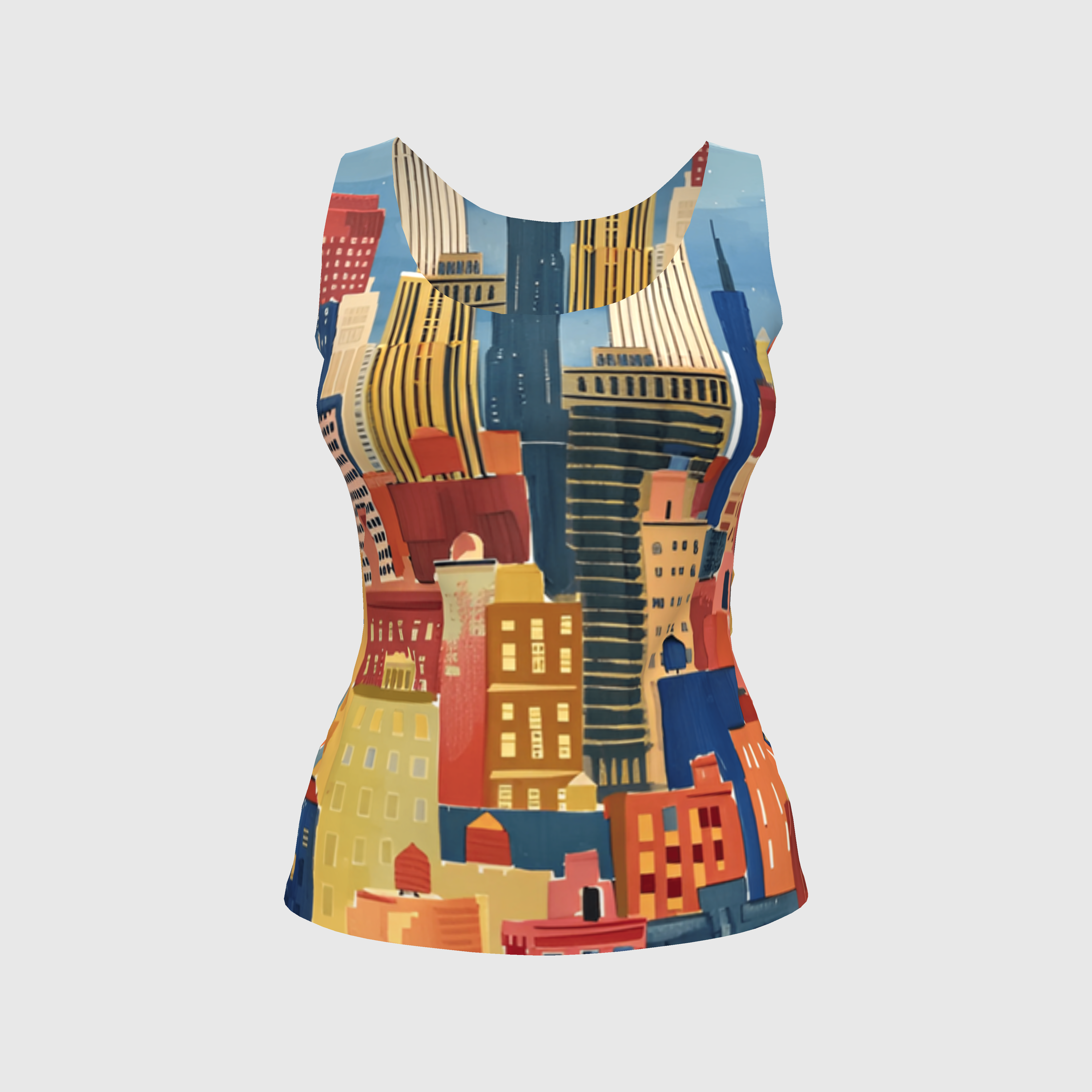 The City Print Fitted Tank Top