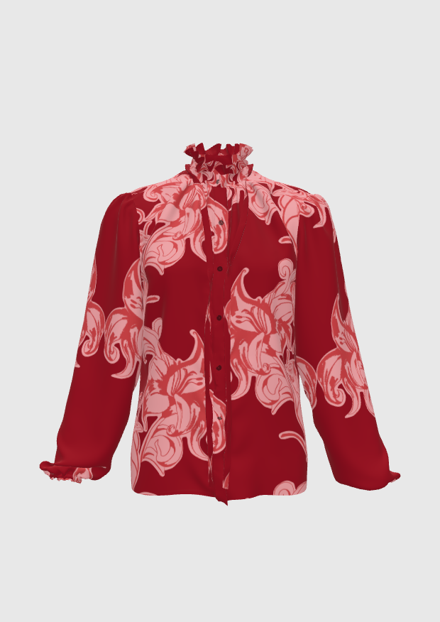 Red Nouveau Boldness Blouse