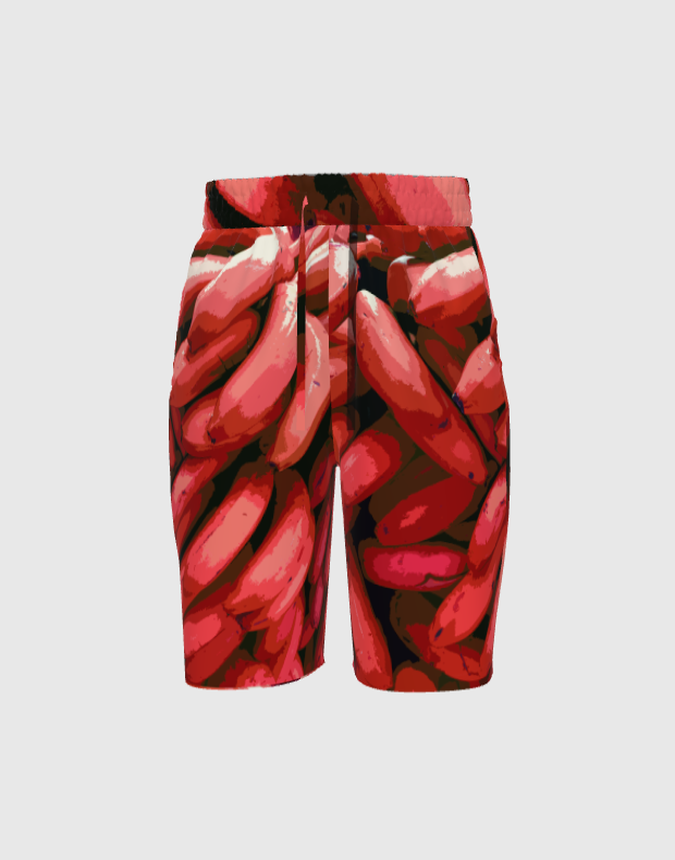 Red Graphic Platano Shorts