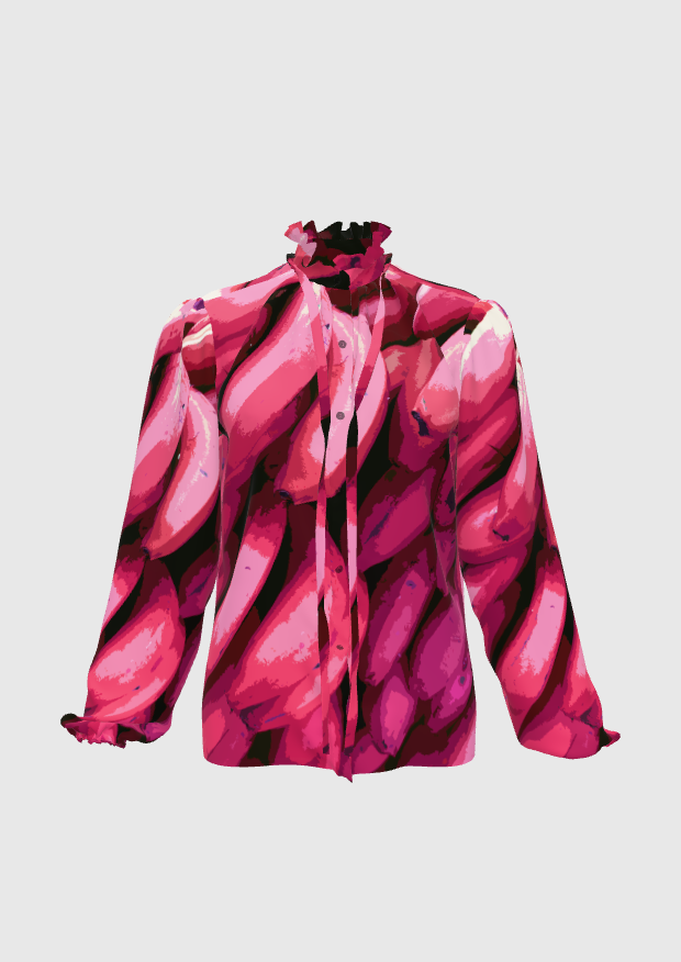 Hot Pink Graphic Platano Blouse