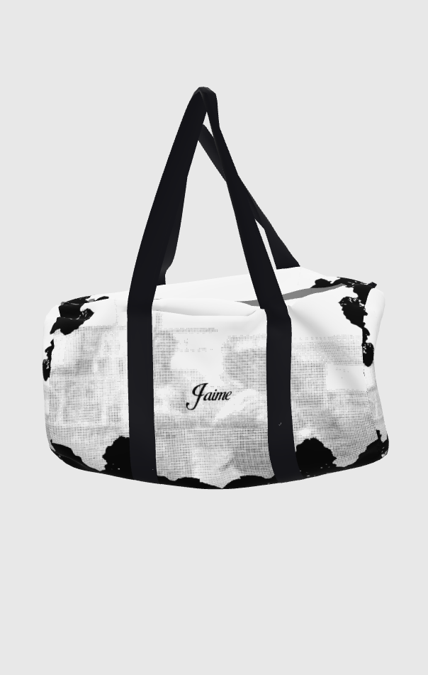 ‘Las vecinas en el Jardín’ Dither Duffle Bag in Black Beauty