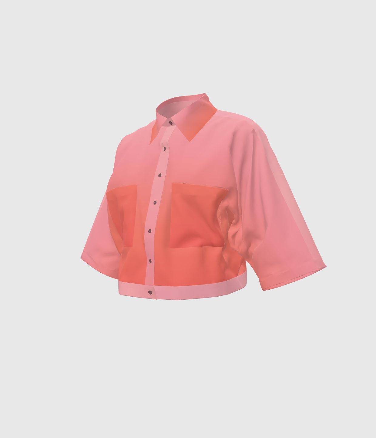 Kimono Sleeve Shirt In Gradient Pink